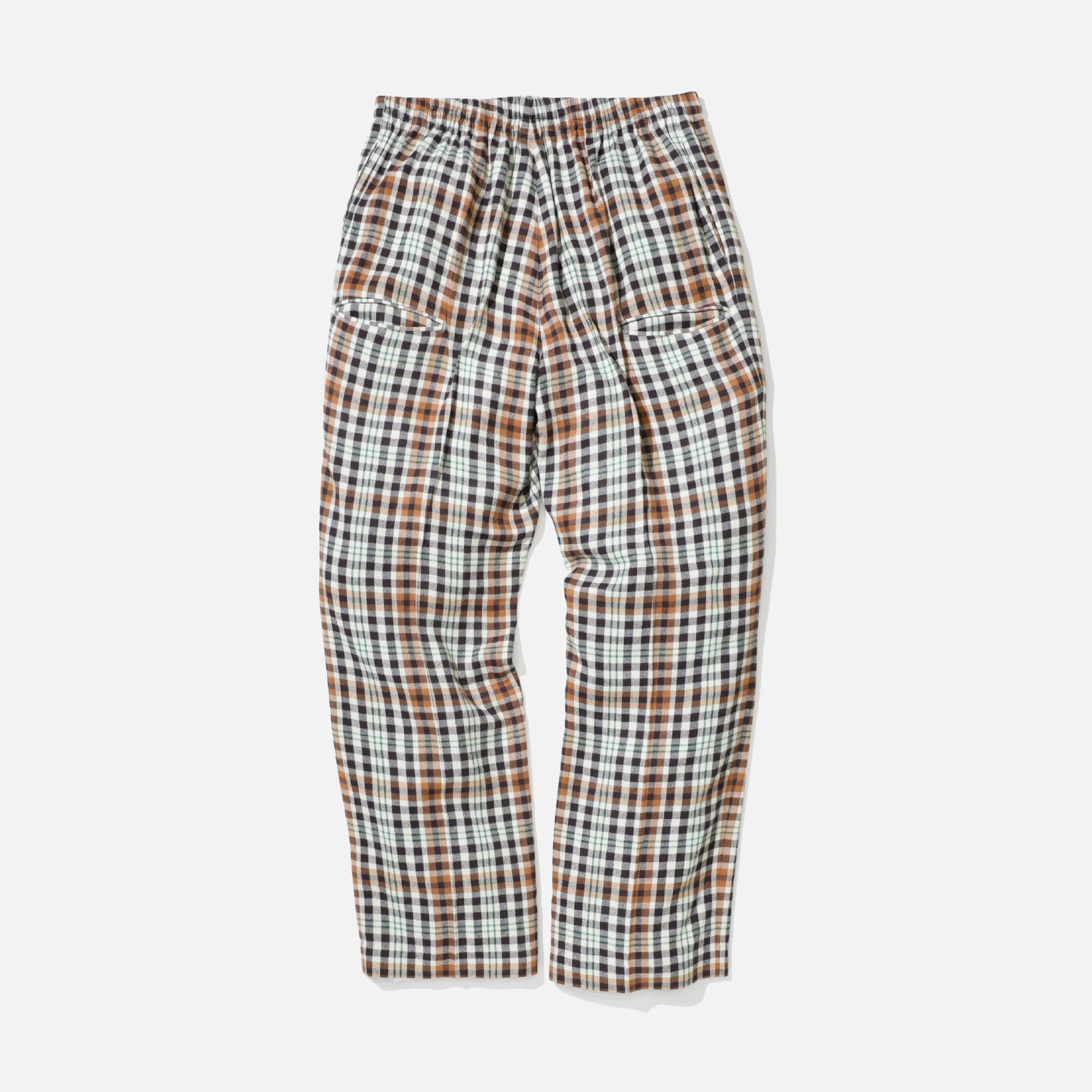 RAYON CHECK PANTS(BEIGE × BROWN)