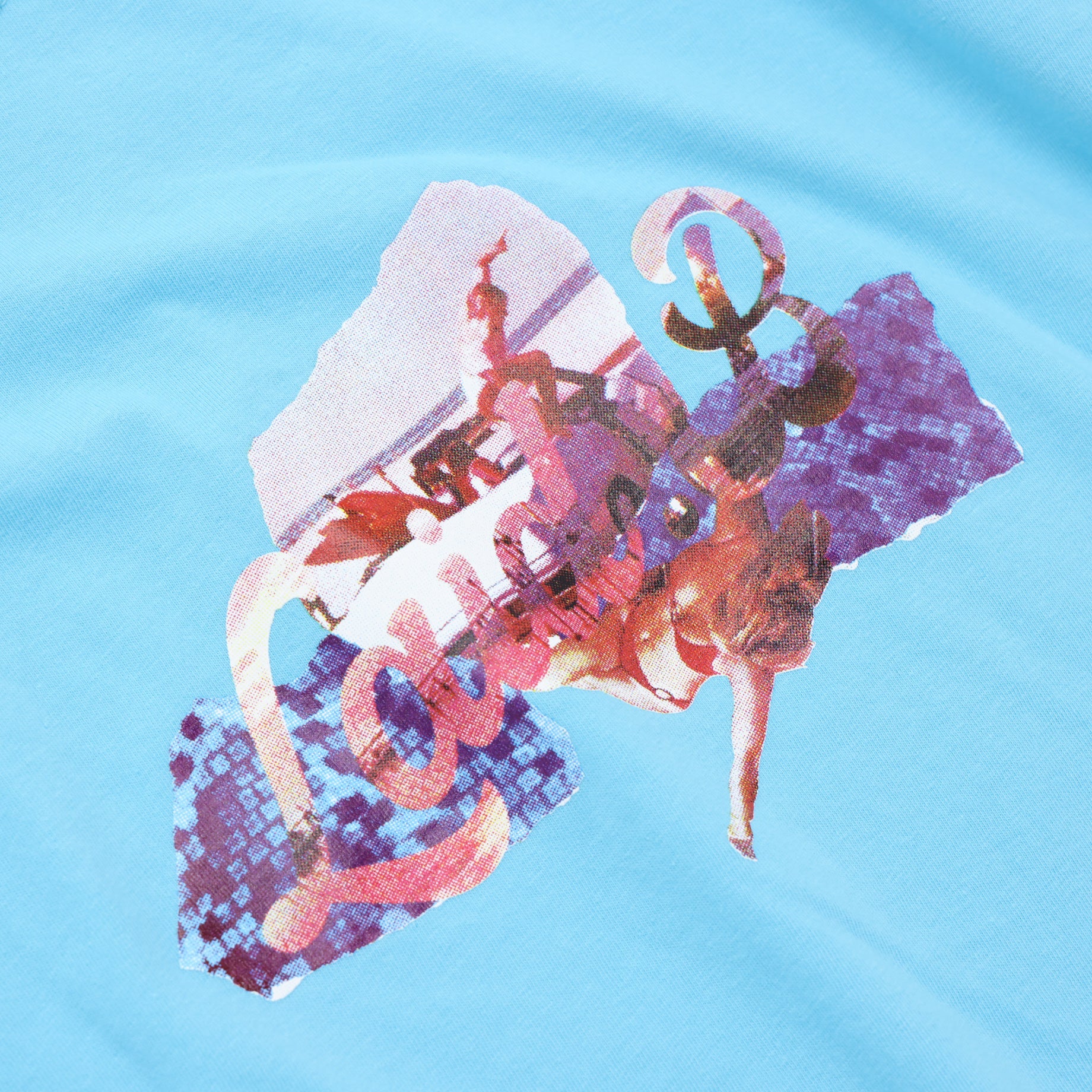 COLLAGE T-SHIRT(L BLUE)