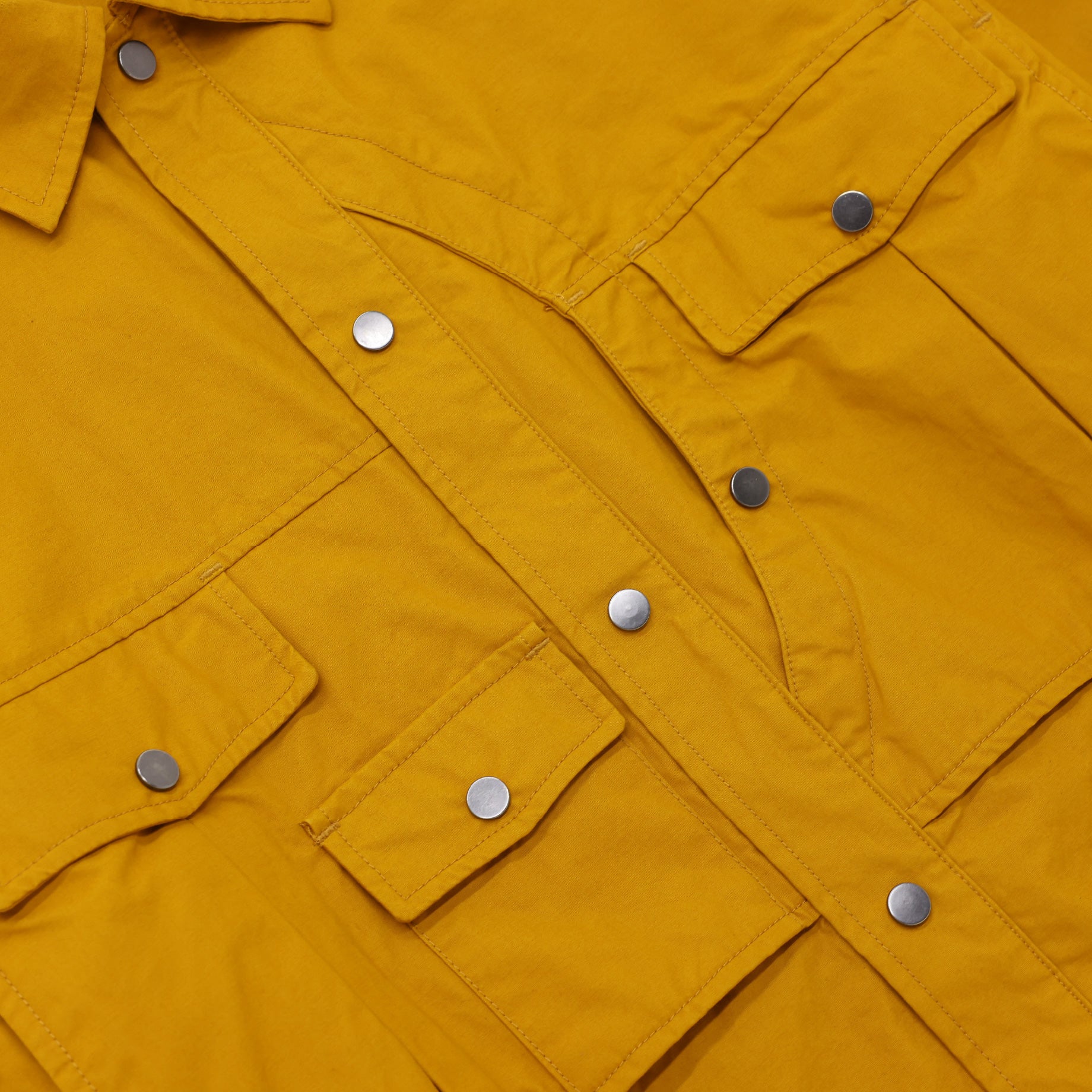 HALF MOON PK CROPPED SHIRT(MUSTARD)