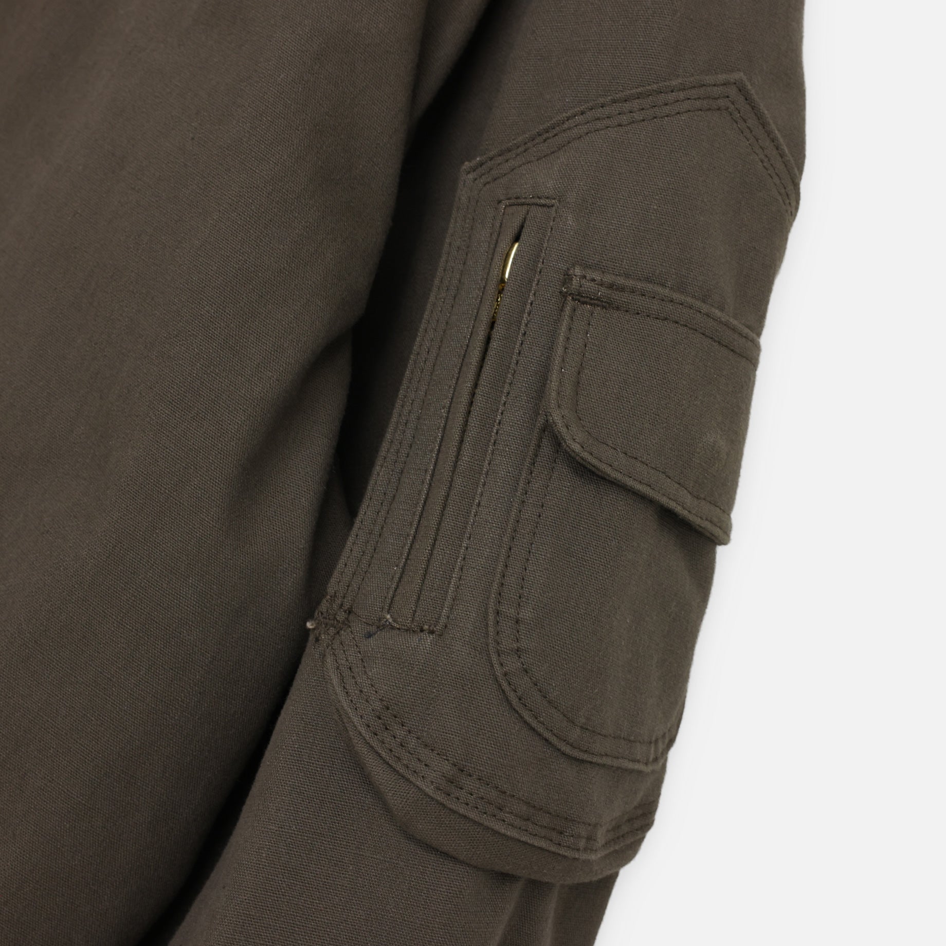 PUFF WORK HOODIE "BIGNESS"(ASH OLIVE)