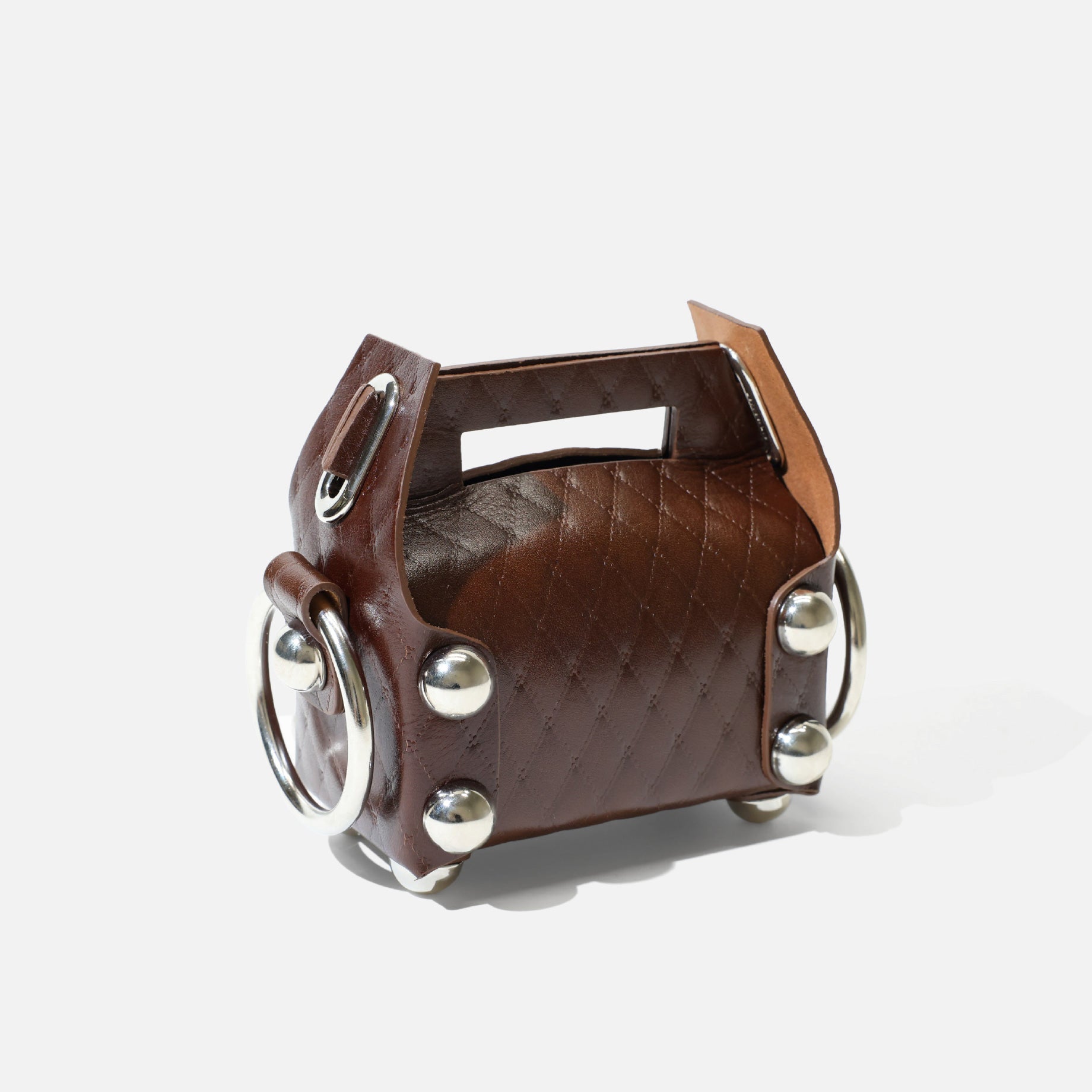 LEATHER CAKE BAG PETIT(BROWN)