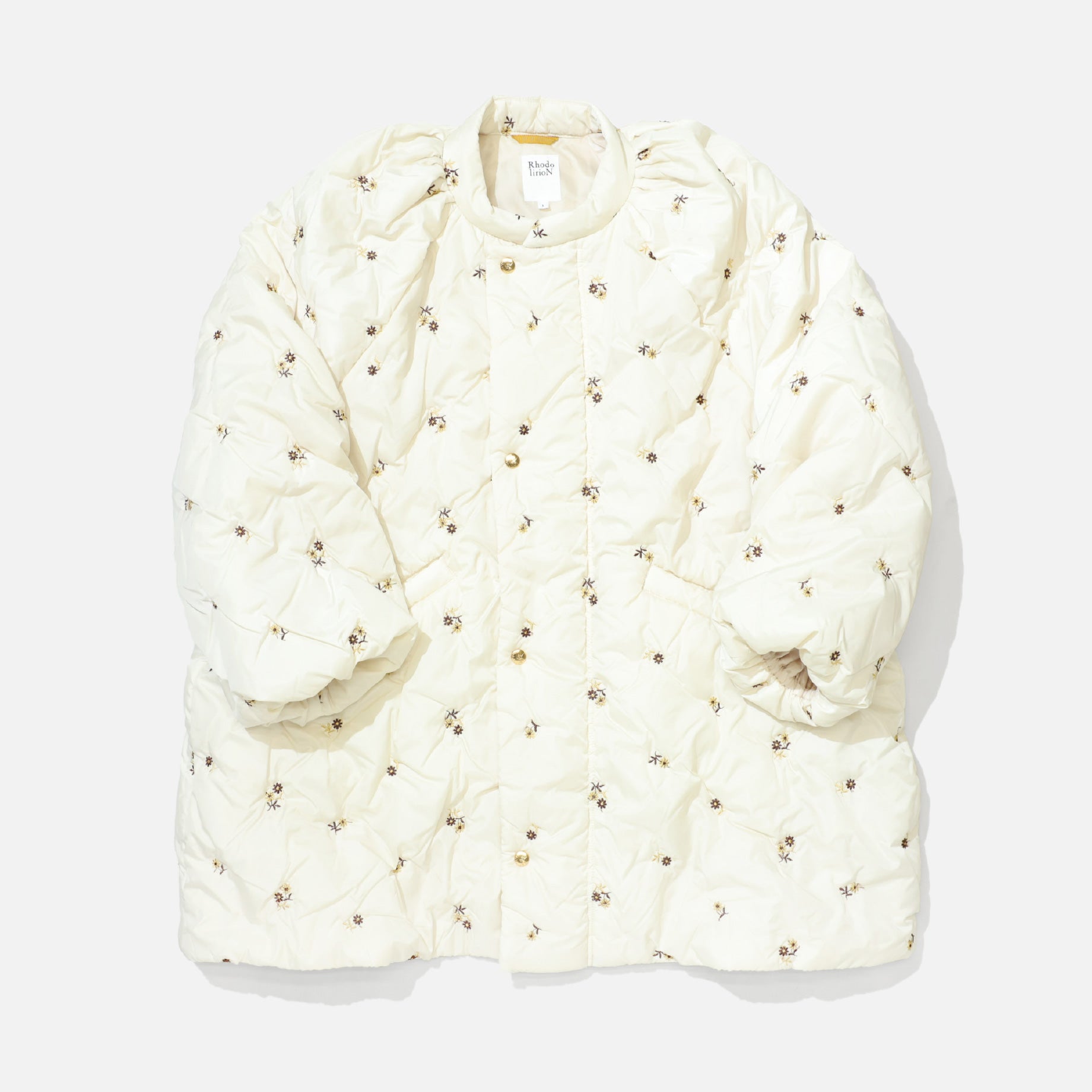 PADDED COAT - ORIGINAL FLORAL EMB.(IVORY)