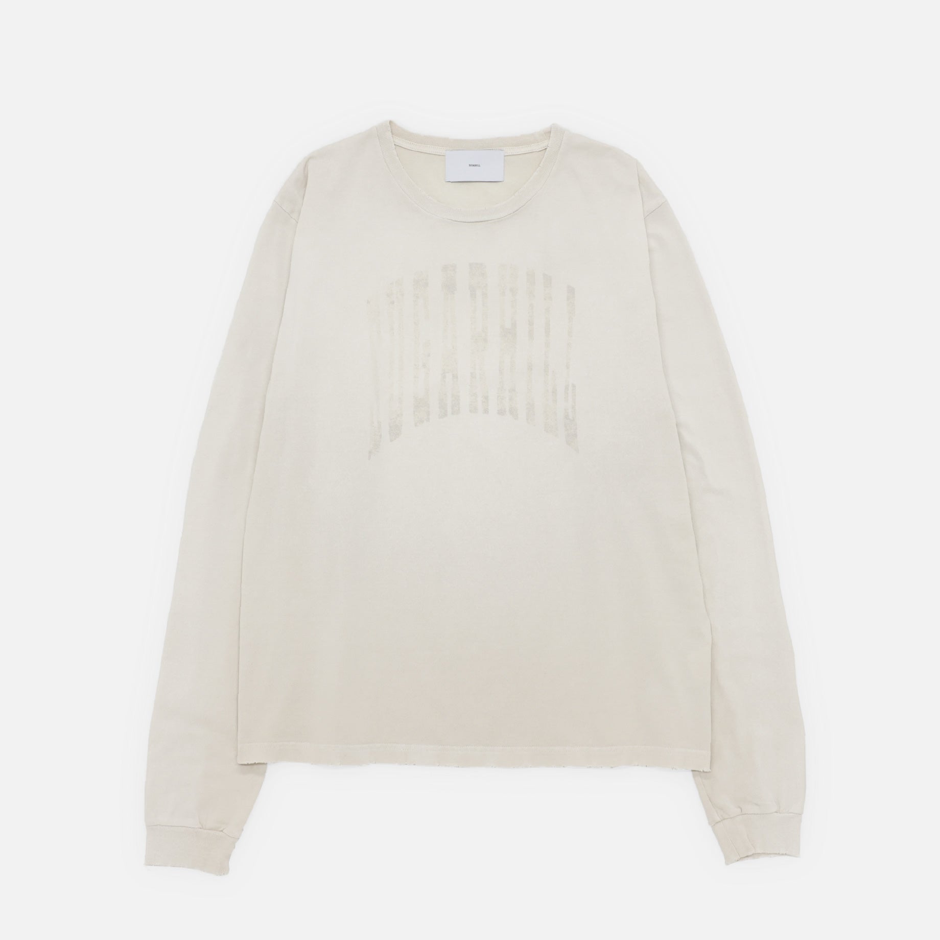 COLLEGE PRINT LONG SLEEVE T-SHIRT(AGED IVORY)