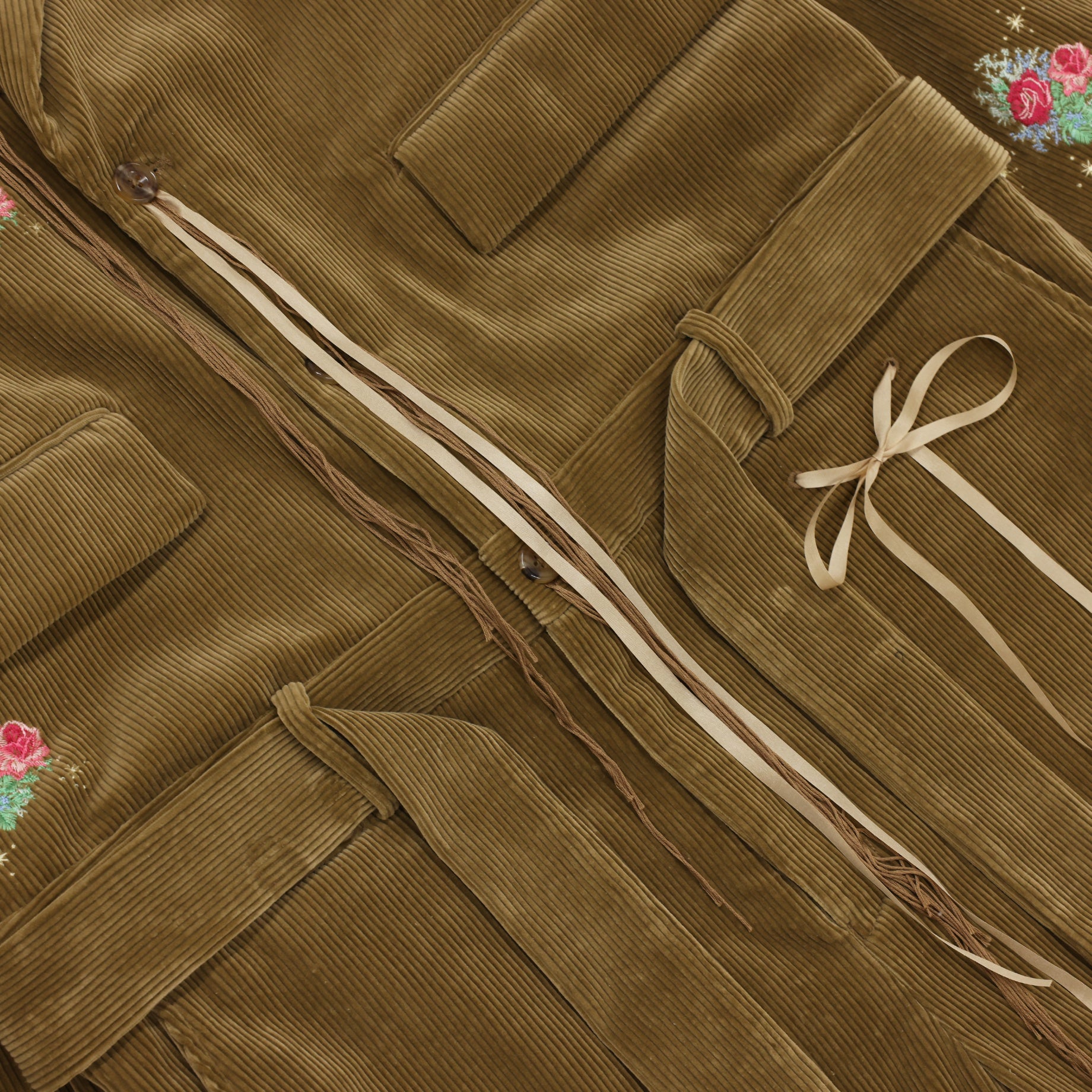 CORDUROY JUMPSUIT(CAMEL EMBROIDERY)