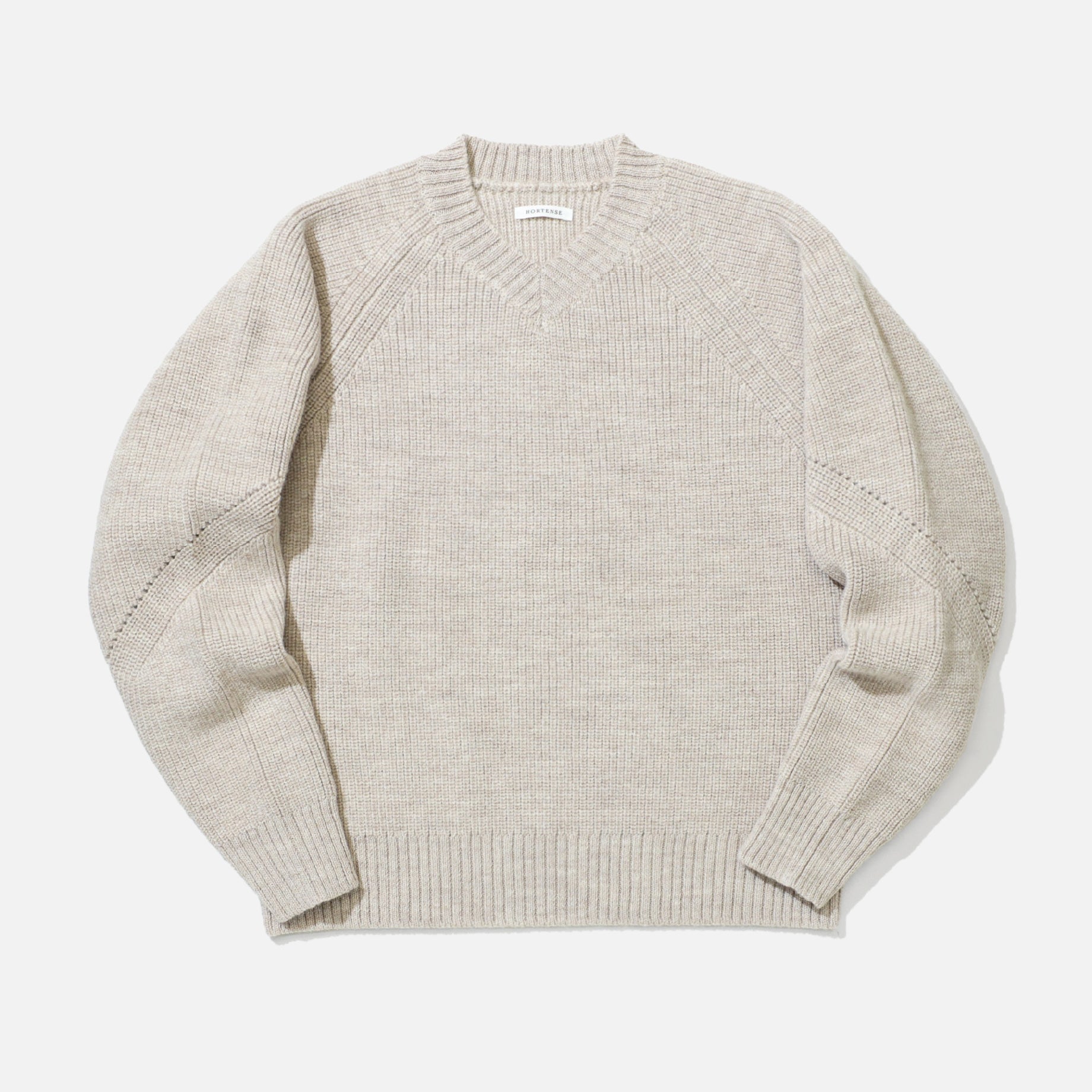 V - NECK SWEATER (BEIGE)