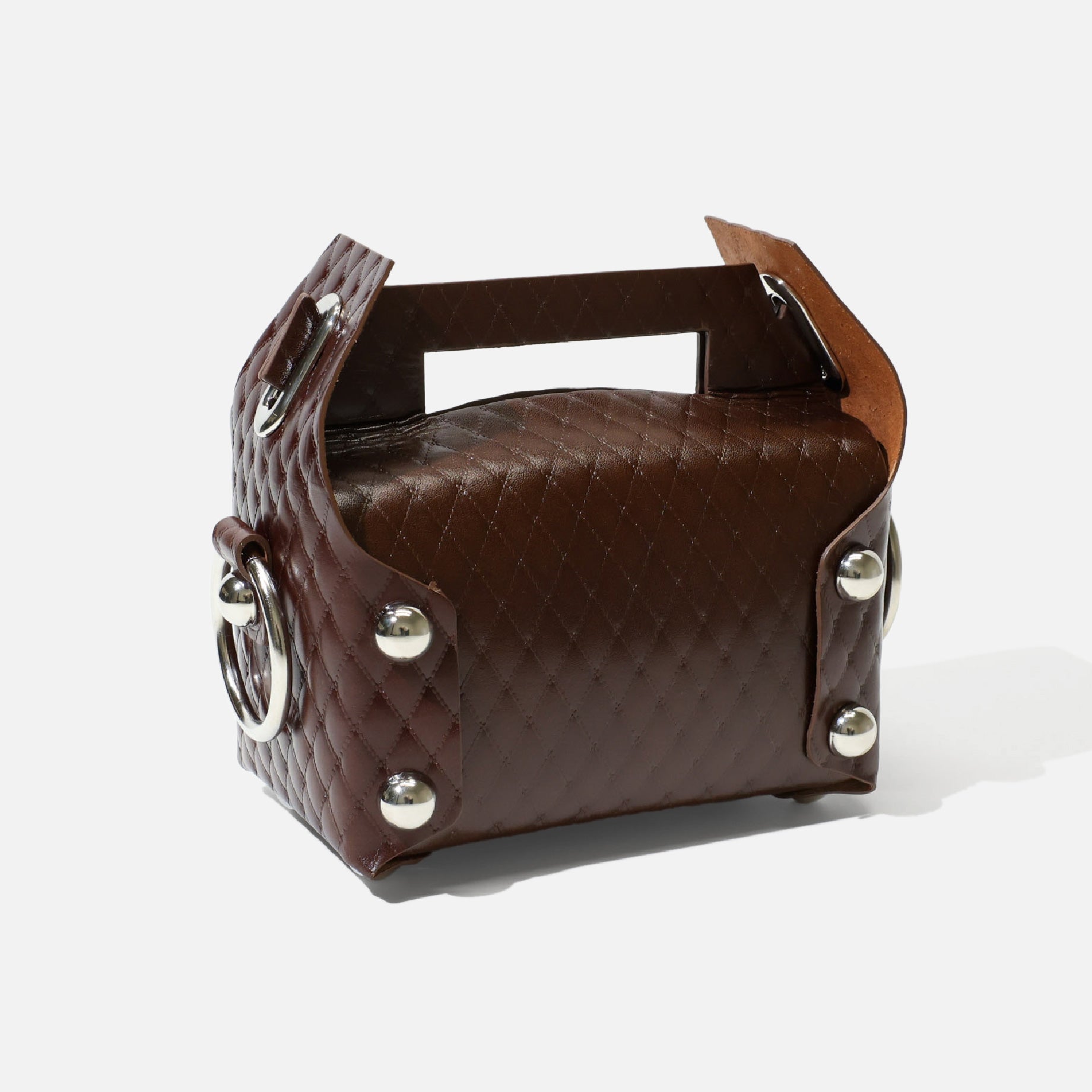 LEATHER CAKE BAG(BROWN)