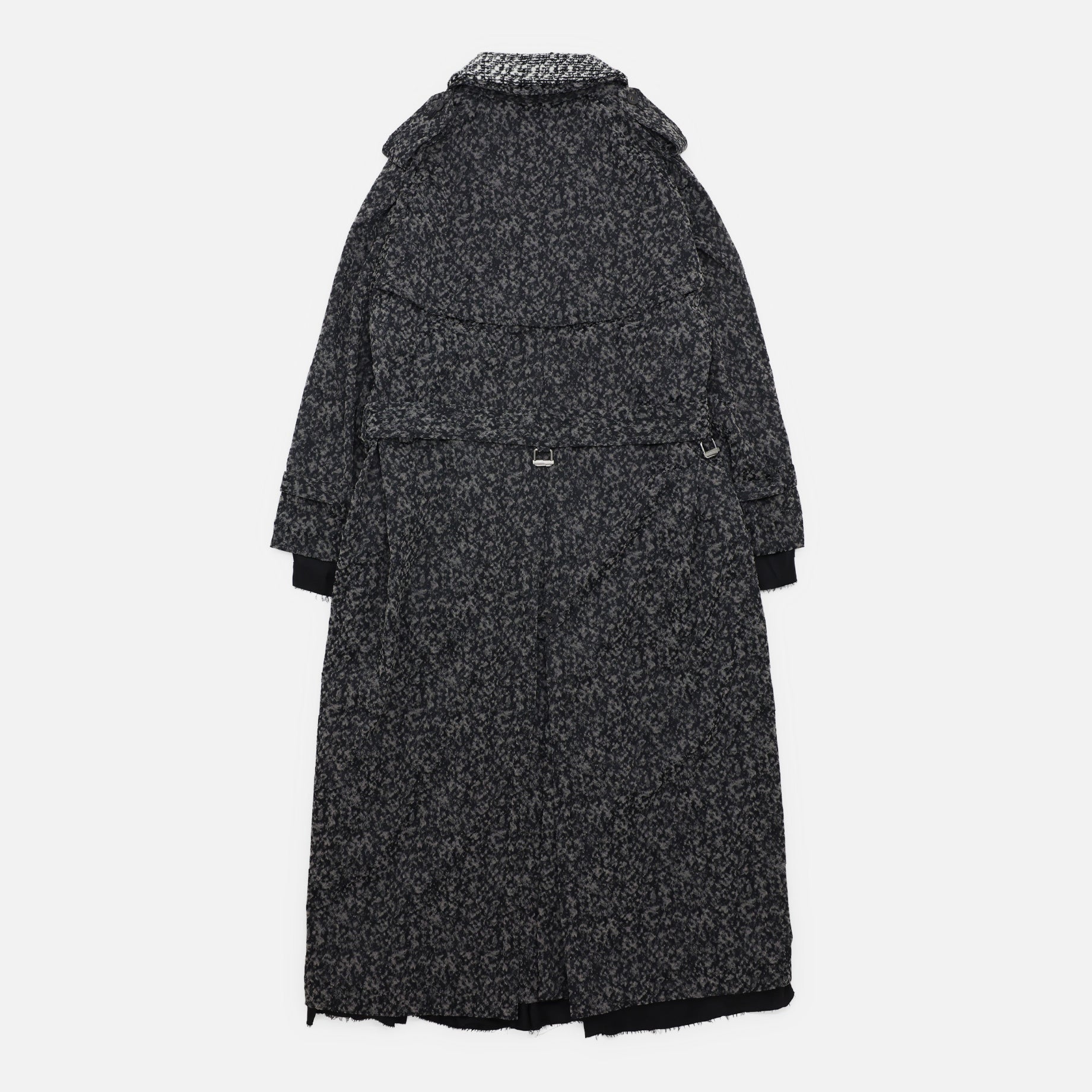 URETHANE JACQUARD TRENCH COAT(BLACK & WHITE)