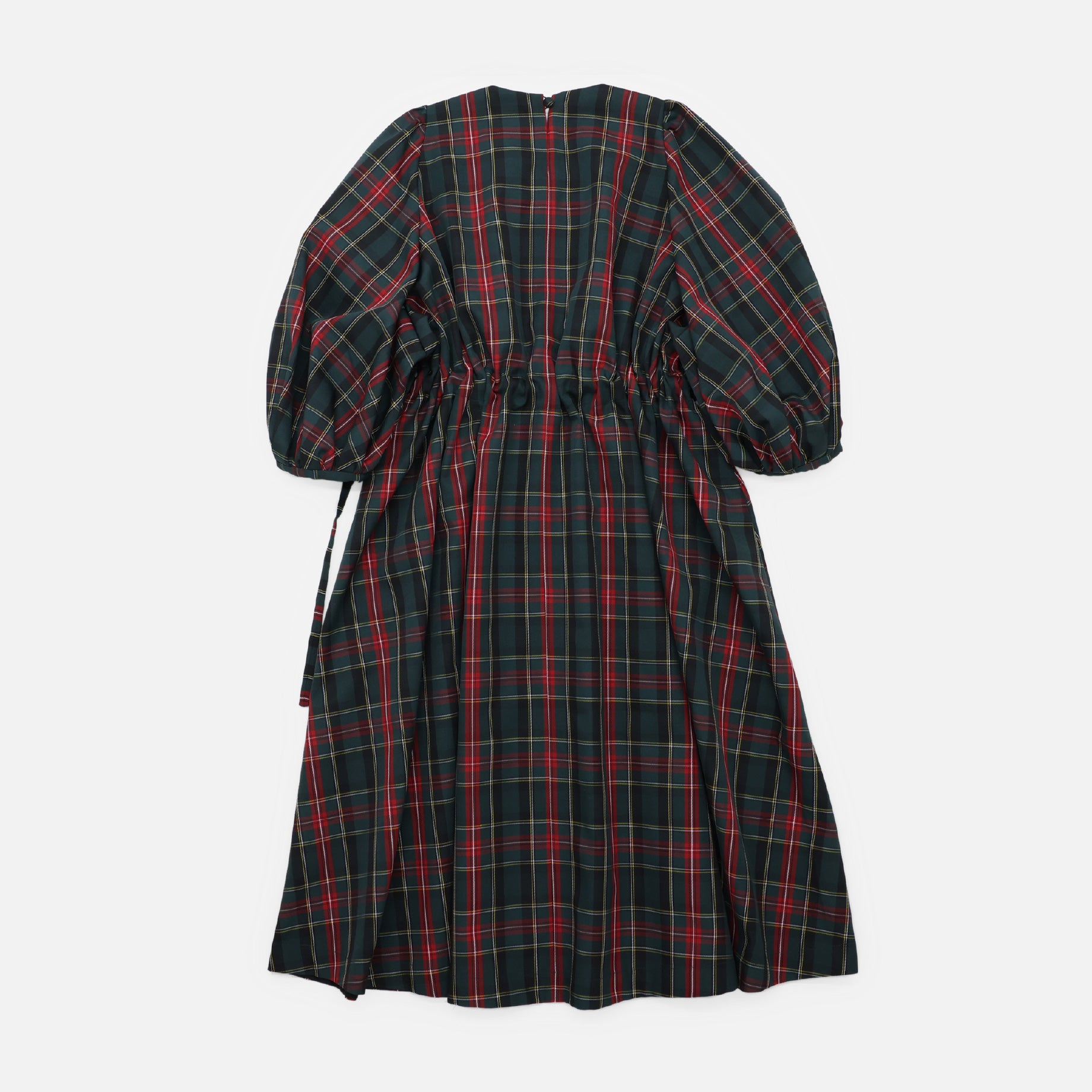 RIBBON DRESS - PLAID(BLACK)