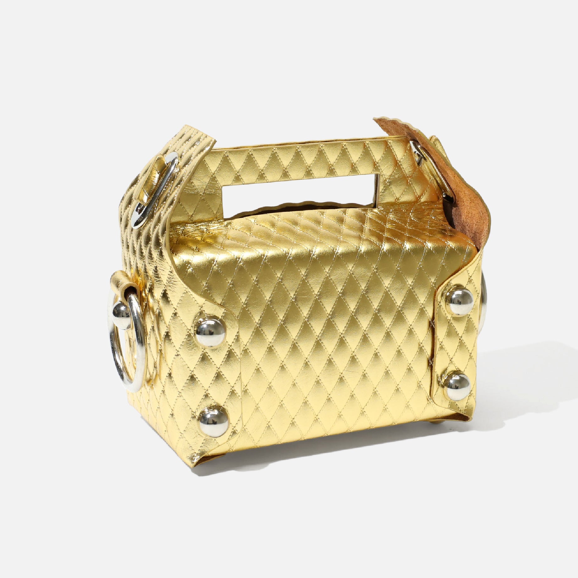 LEATHER CAKE BAG(GOLD)