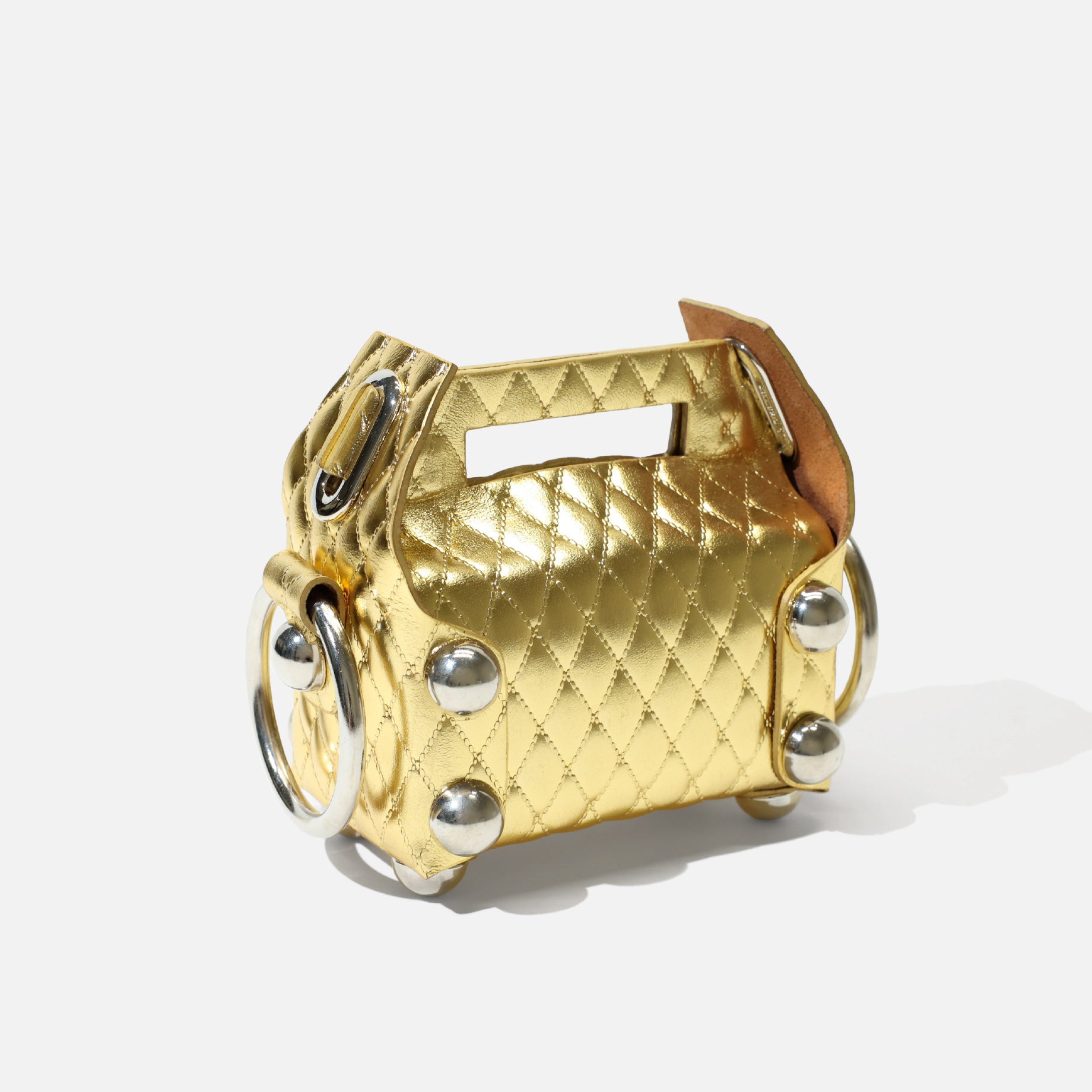 LEATHER CAKE BAG PETIT(GOLD)