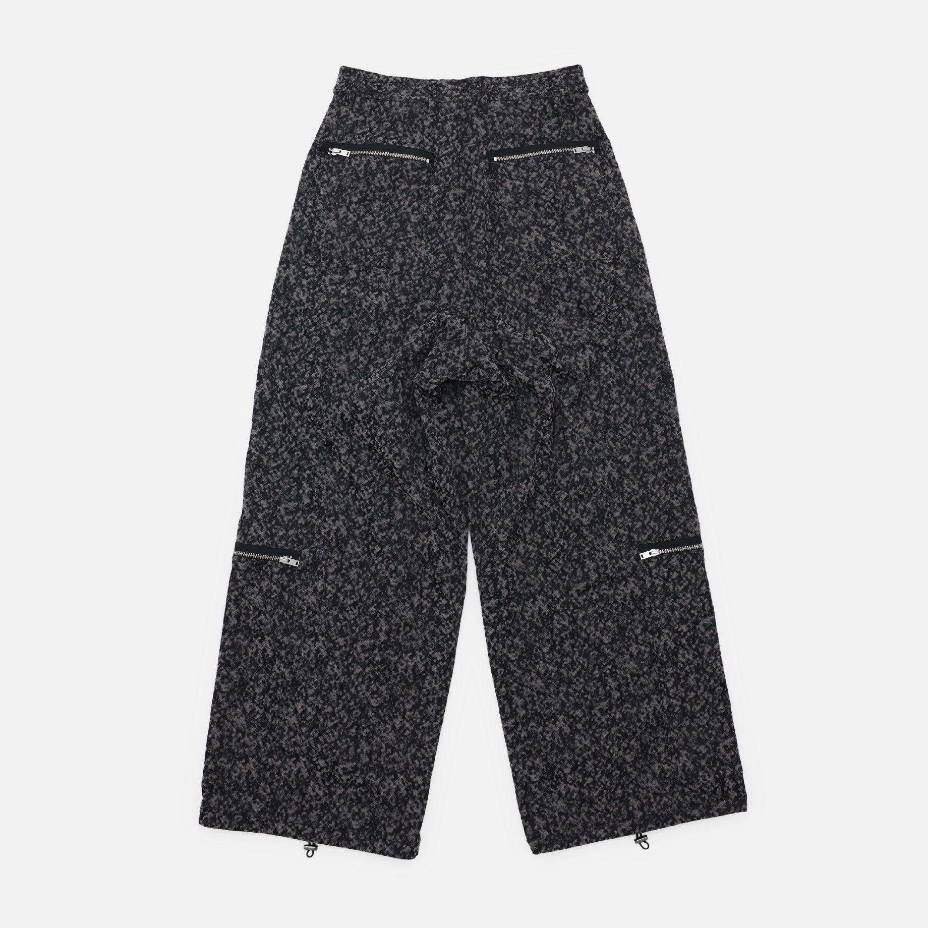 URETHANE JACQUARD PARASHUTE TROUSERS(BLACK&WHITE)