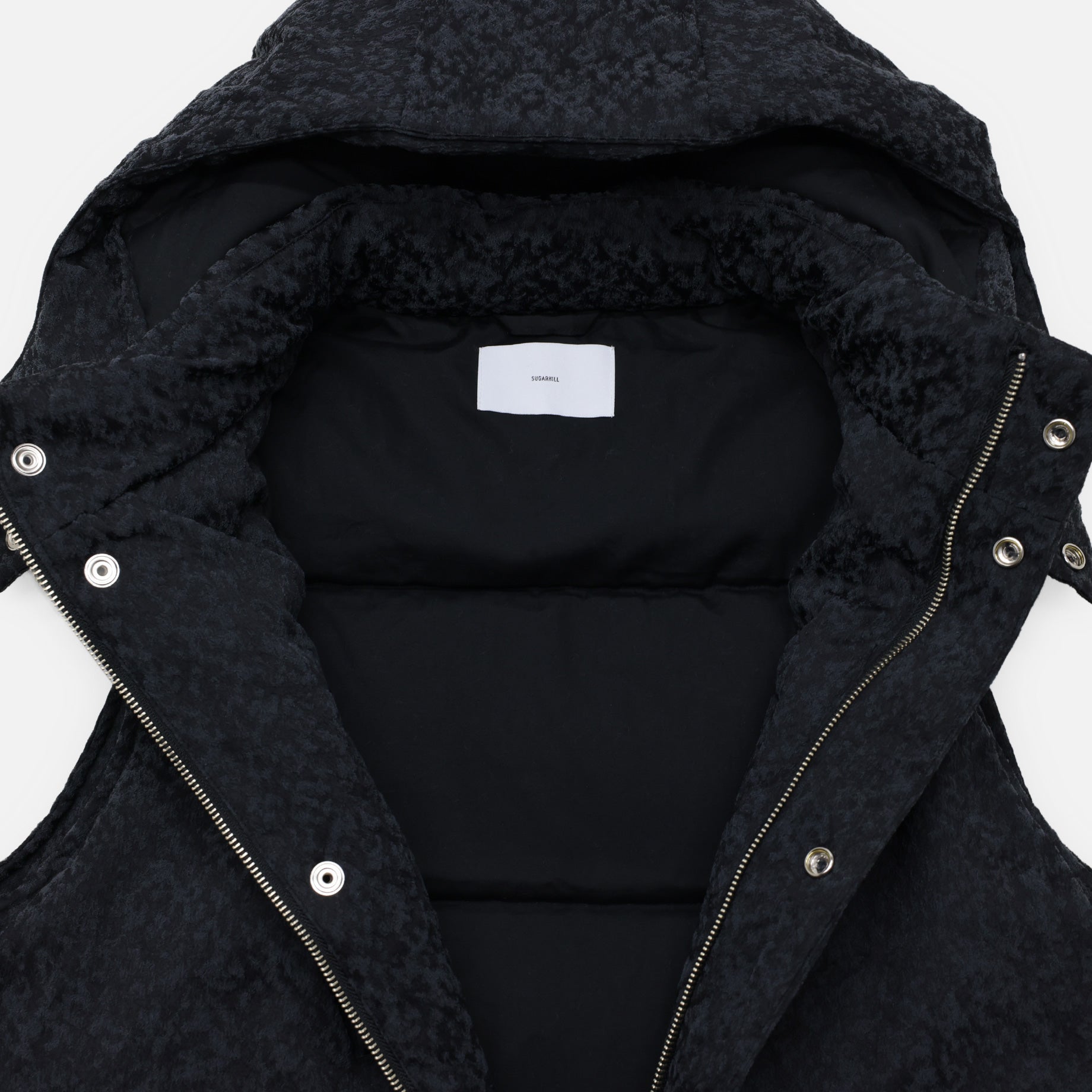 URETHANE JACQUARD PUFFER VEST (BLACK)