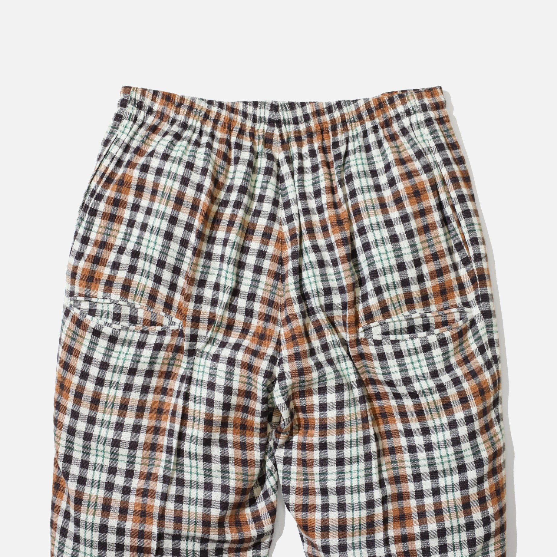 RAYON CHECK PANTS(BEIGE × BROWN)