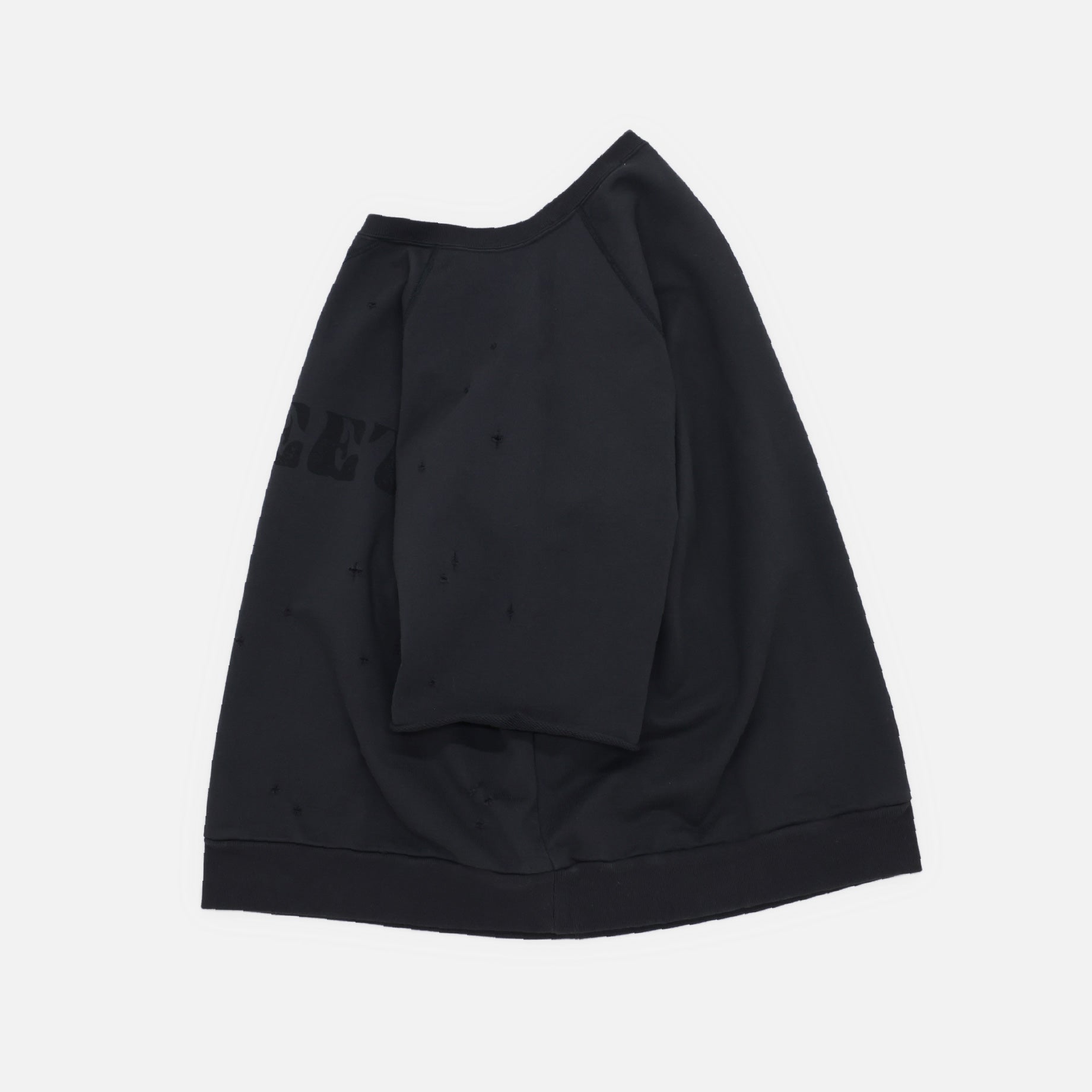 MESSAGE HALF SLEEVE SWEAT(BLACK)