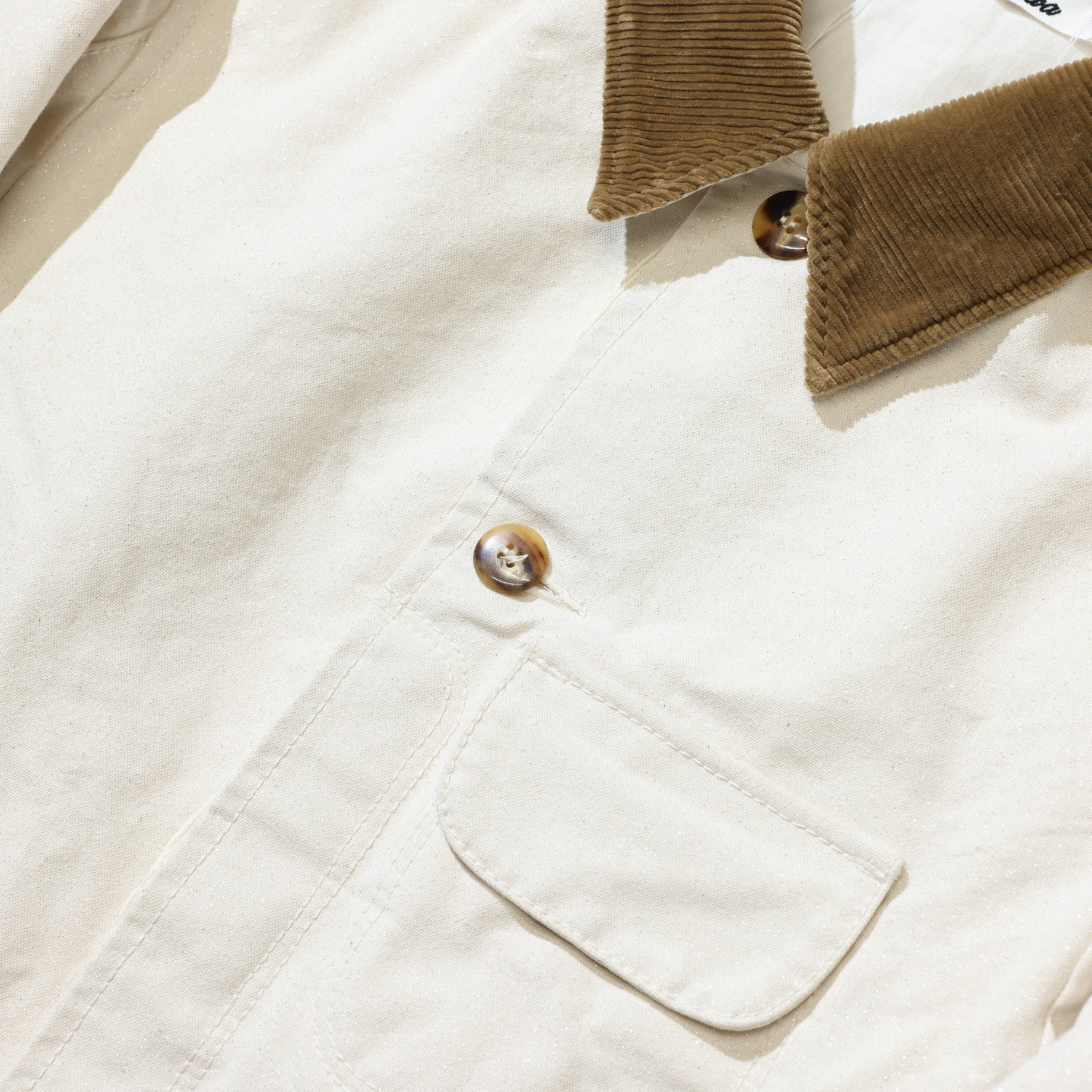 GLITTER CANVAS HUNTING JACKET (IVORY)