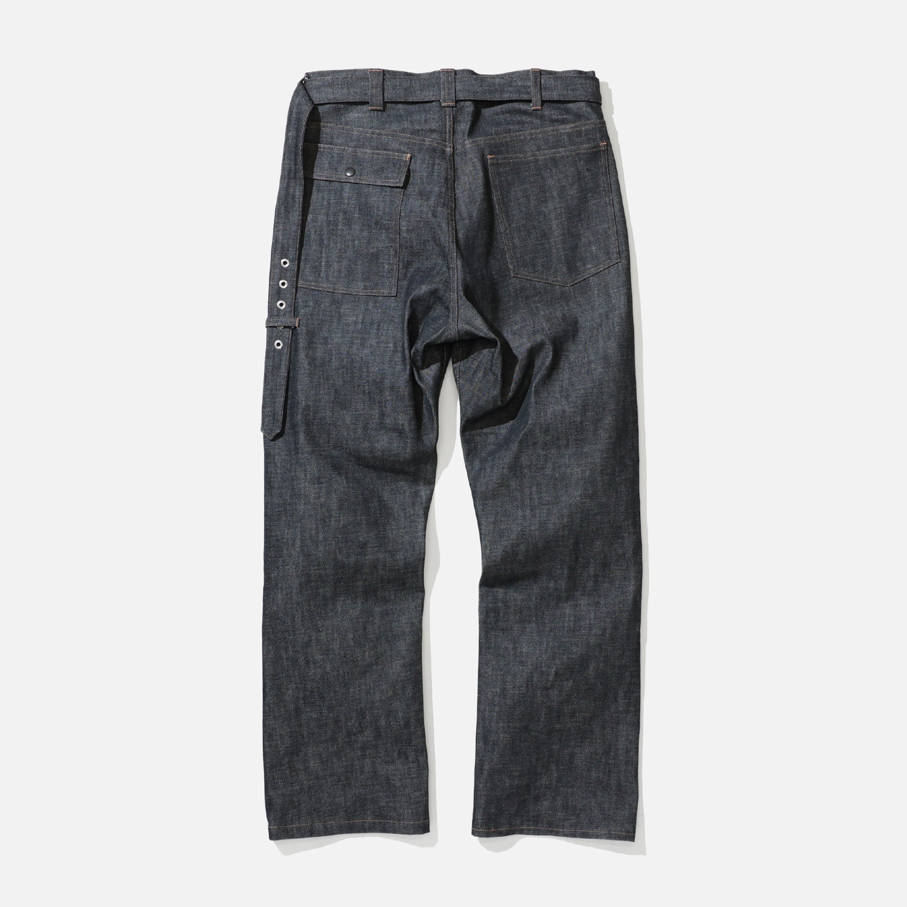 ASYMMETRY DESIGN WIDE BOOT CUT PANTS(BLACK DENIM)