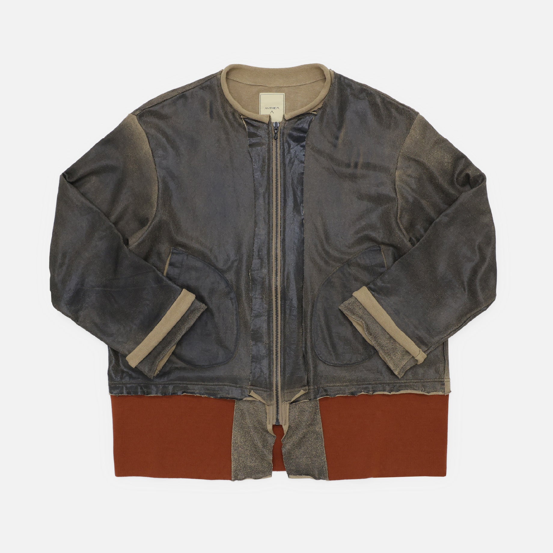 ANTHEM A BROKEN CRACK PRINT ZIP SWEAT