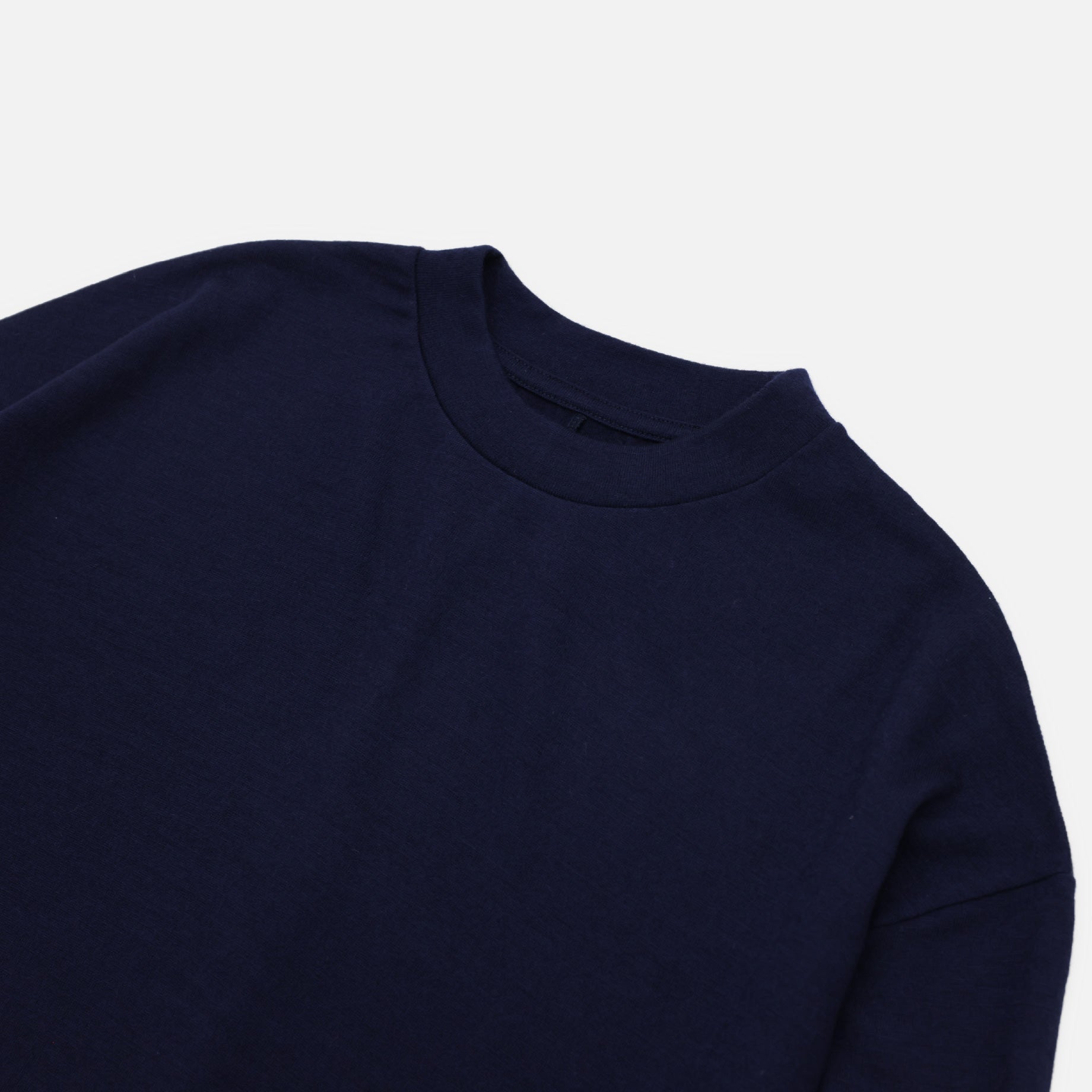 FINE WOOL LONG T(NAVY)