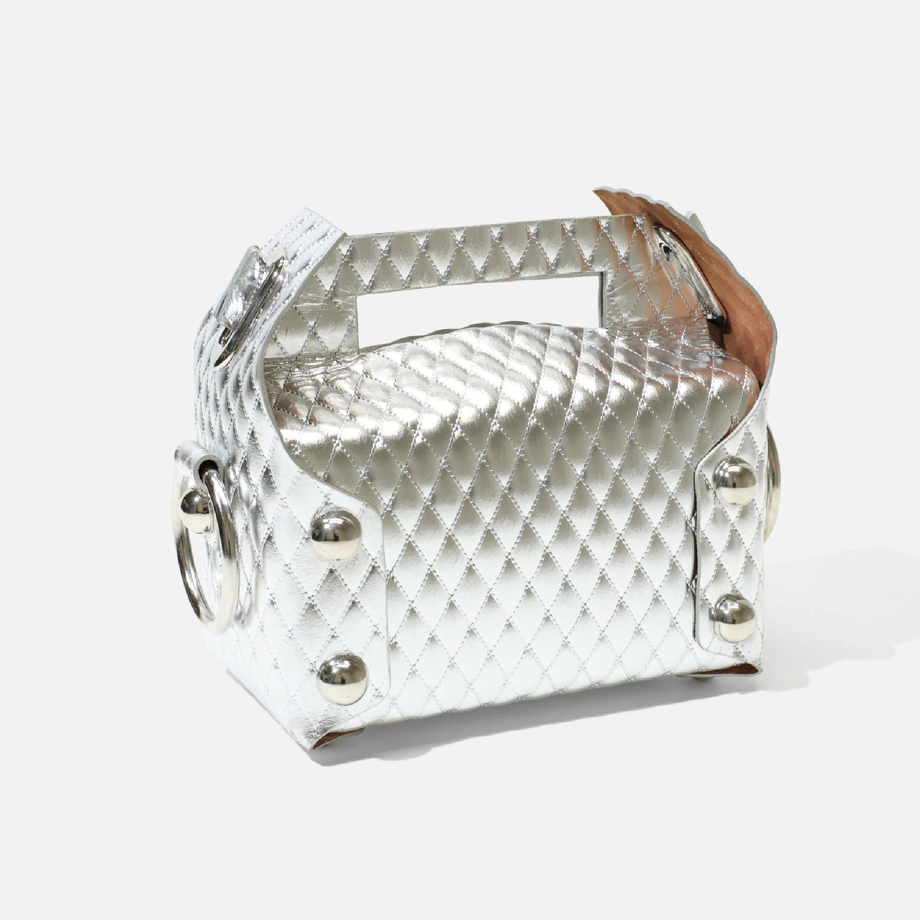 LEATHER CAKE BAG(SILVER)