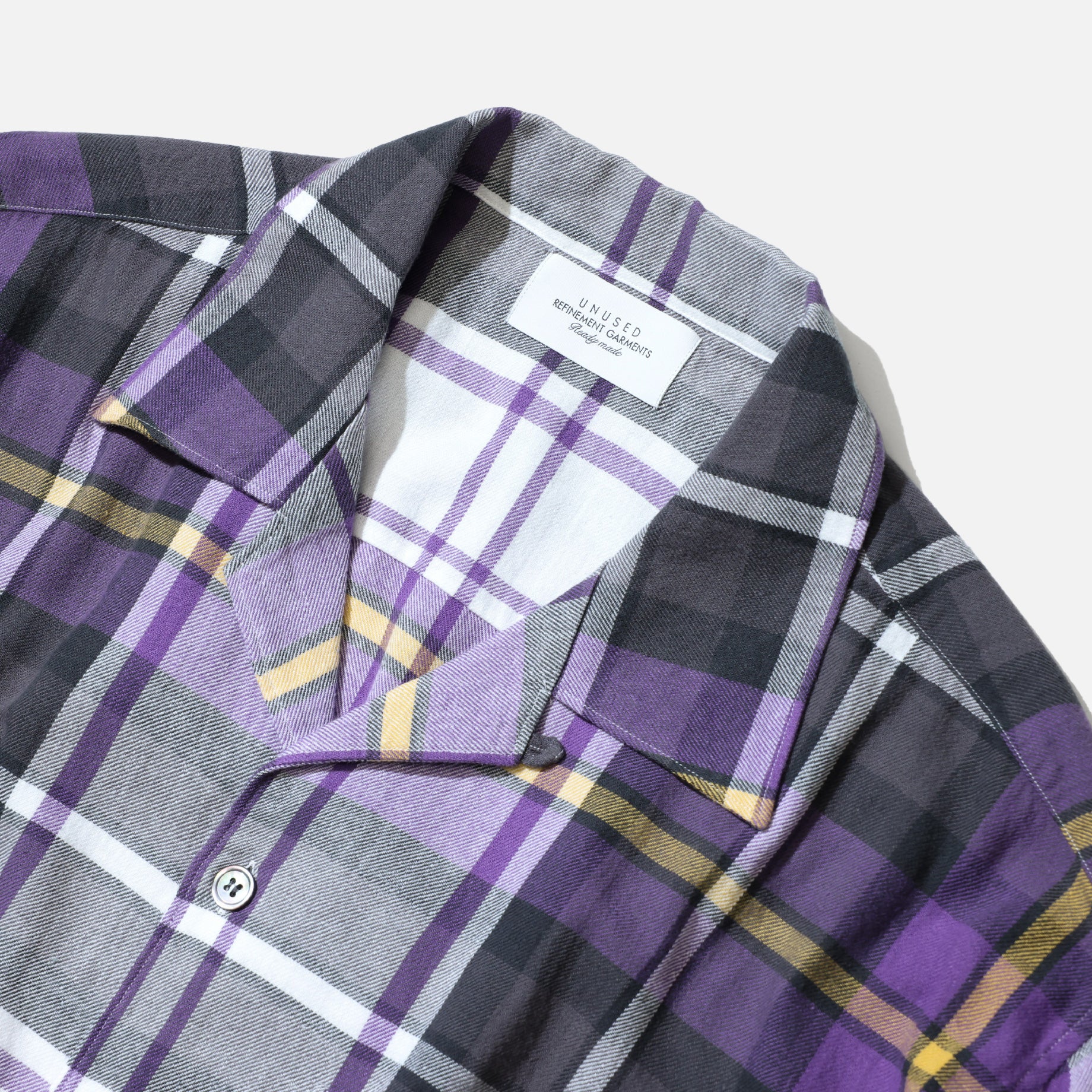 FRINGE CHECK S/S SHIRTS(PURPLE)