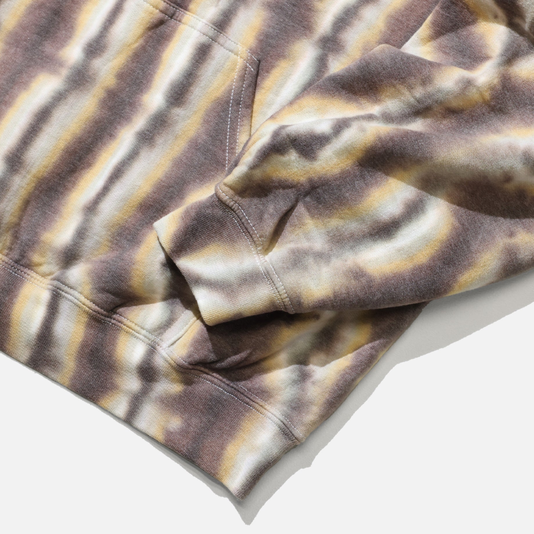 SWEAT HOODIE "MEX STRIPE DYE"(BROWN STRIPE)