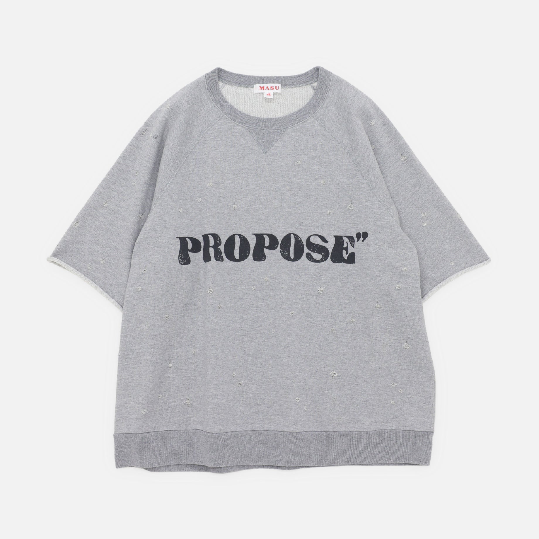 MESSAGE HALF SLEVE SWEAT(GRAY)