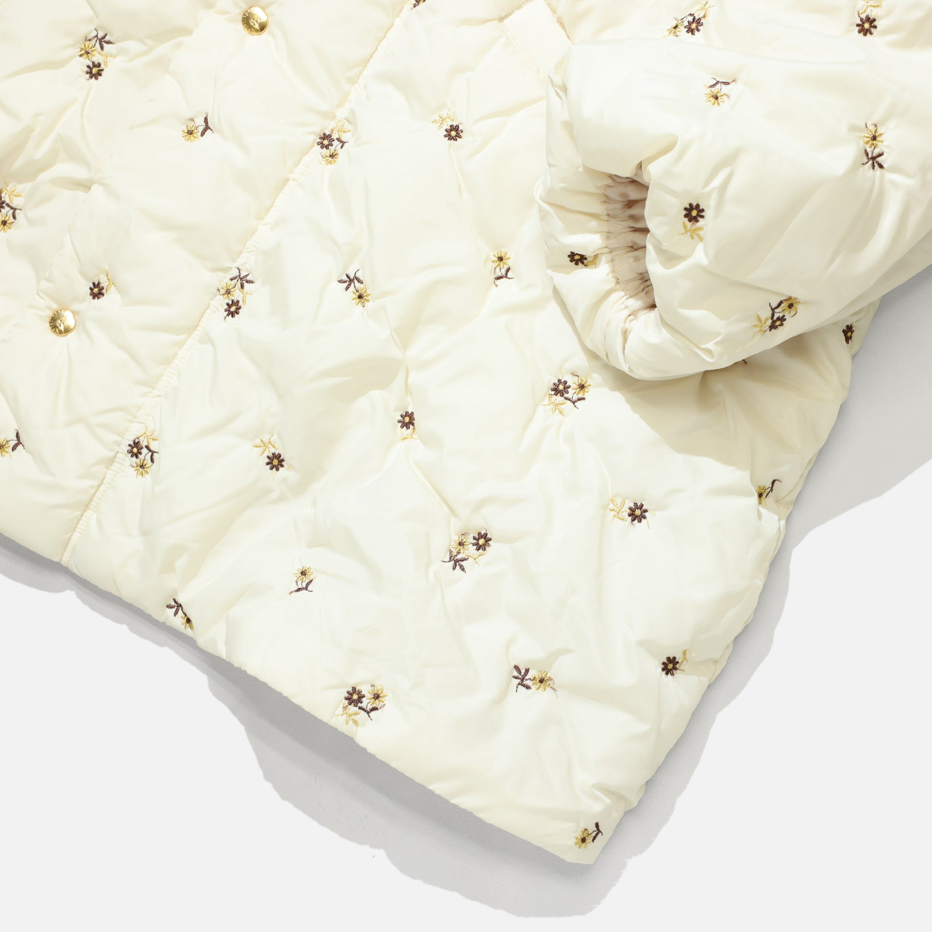PADDED COAT - ORIGINAL FLORAL EMB.(IVORY)