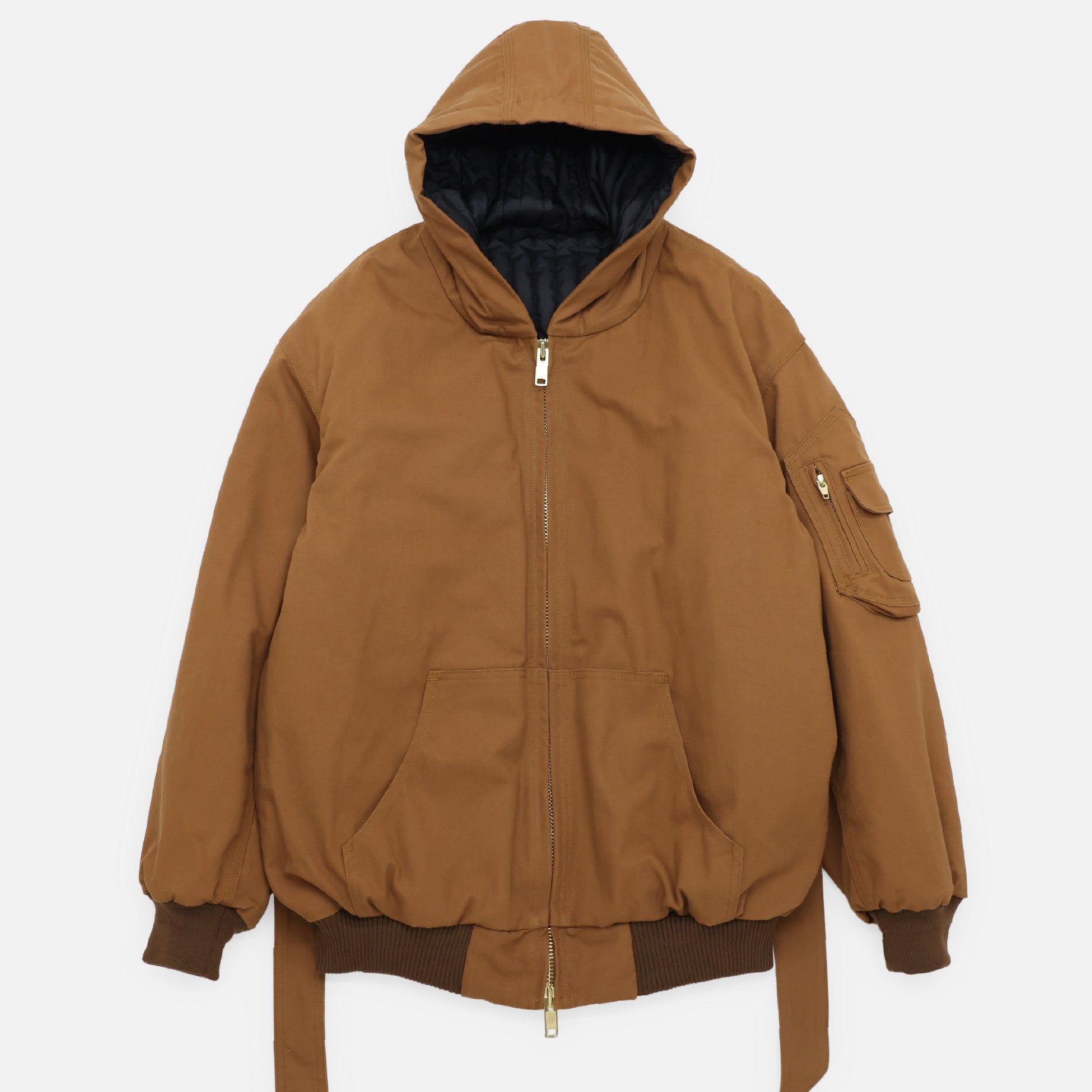 PUFF WORK HOODIE "BIGNESS"(BROWN)
