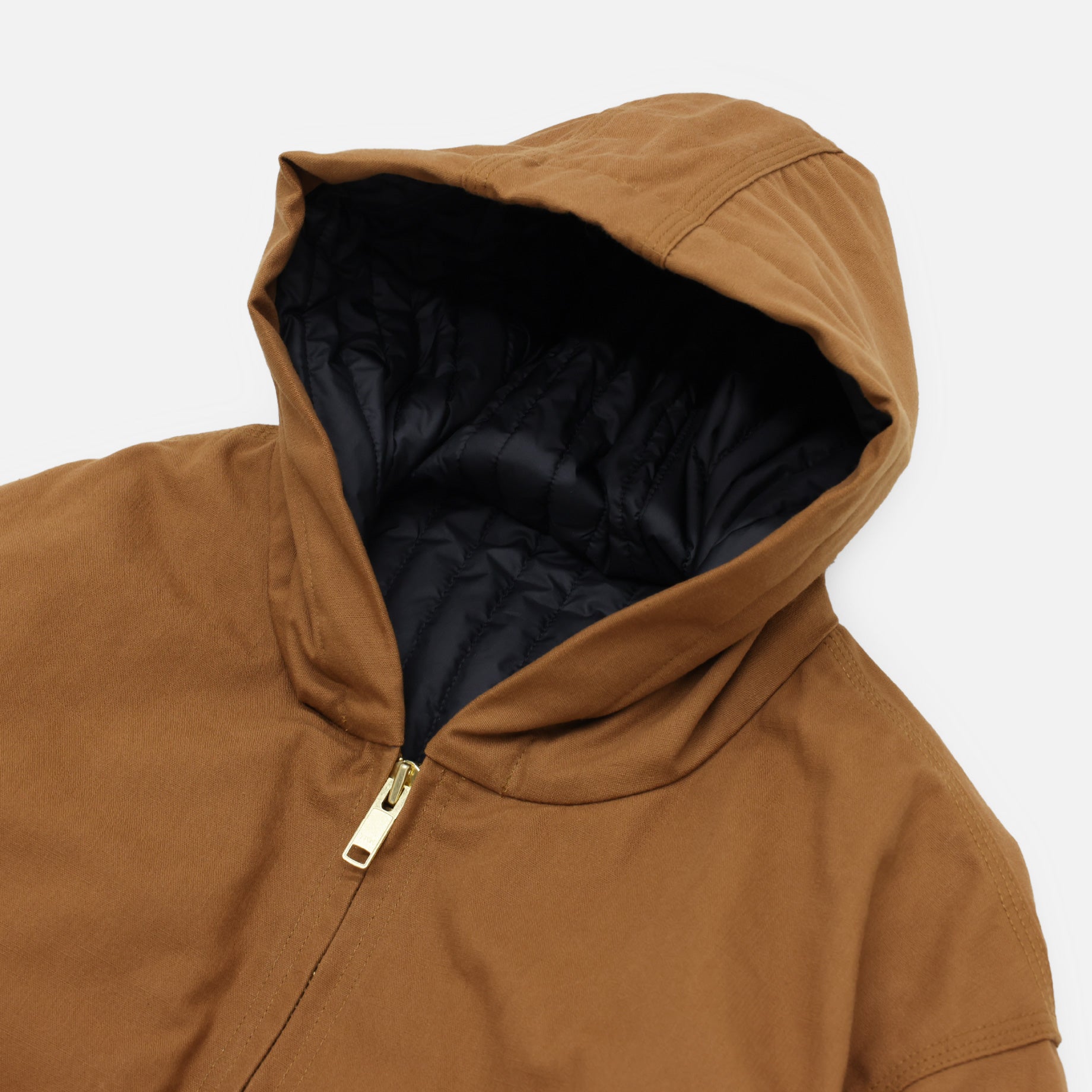 PUFF WORK HOODIE "BIGNESS"(BROWN)