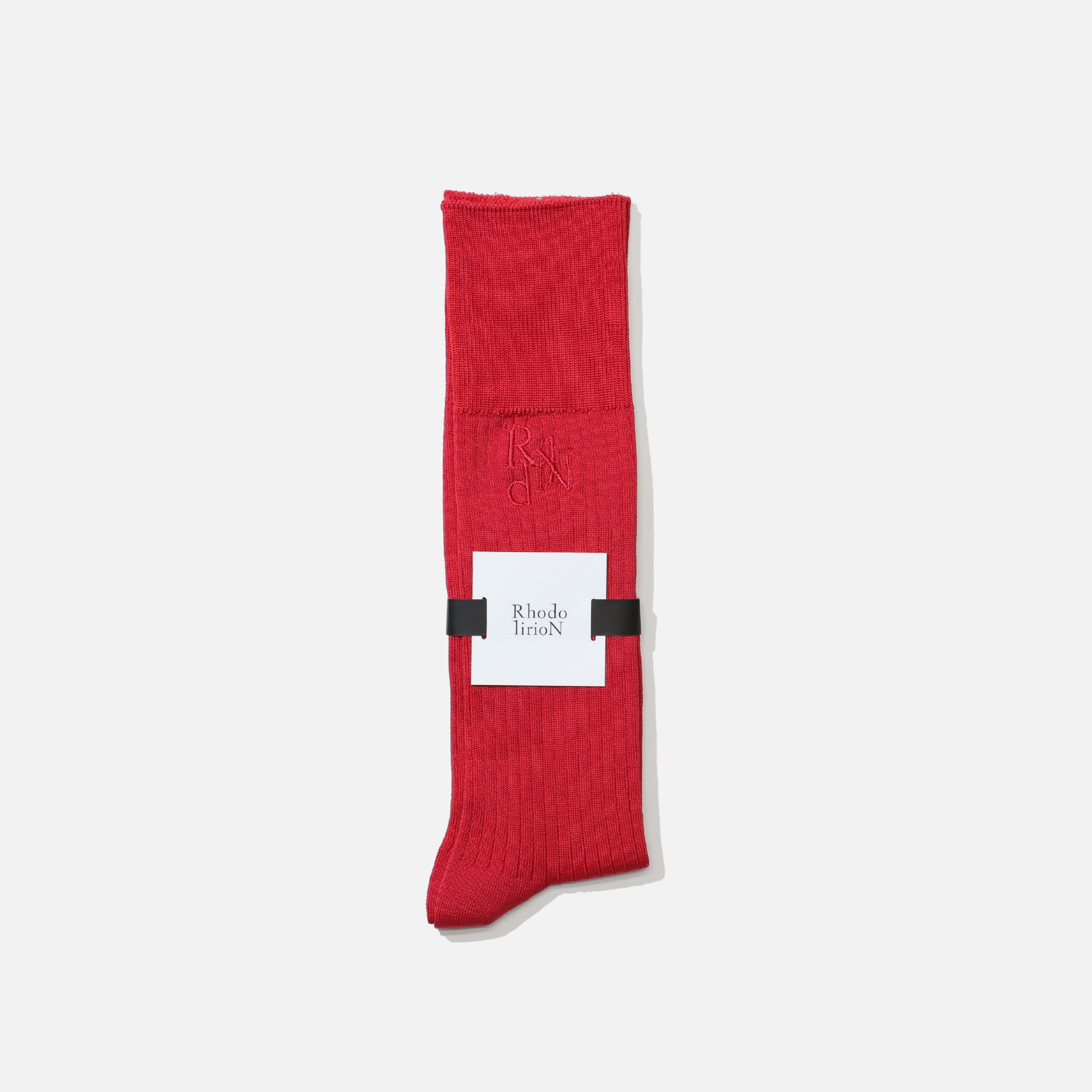 MONOGRAM STITCH RIBBED SOCKS (RED)