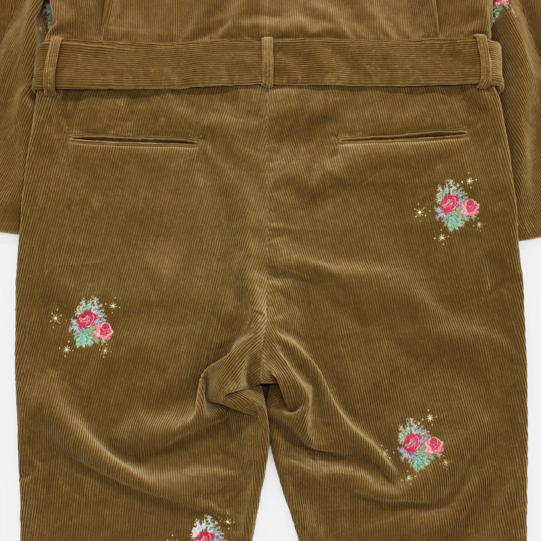 CORDUROY JUMPSUIT(CAMEL EMBROIDERY)