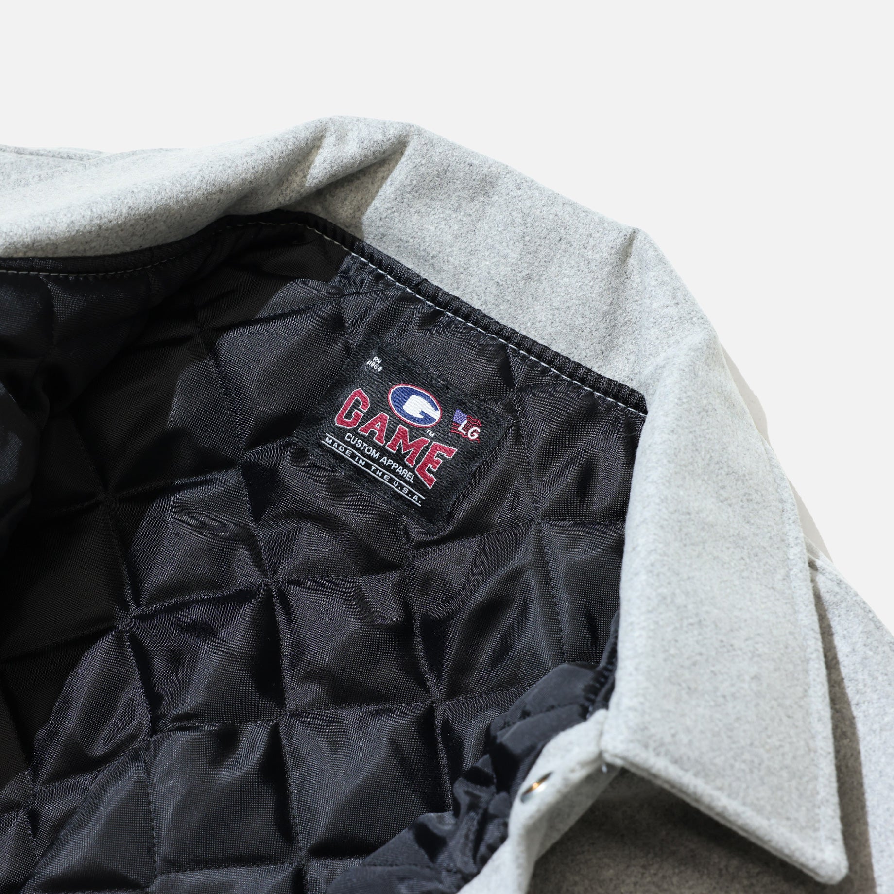 GAME SPORTS WEAR VARSITY VEST BYLON COLLAR(LT.GREY)