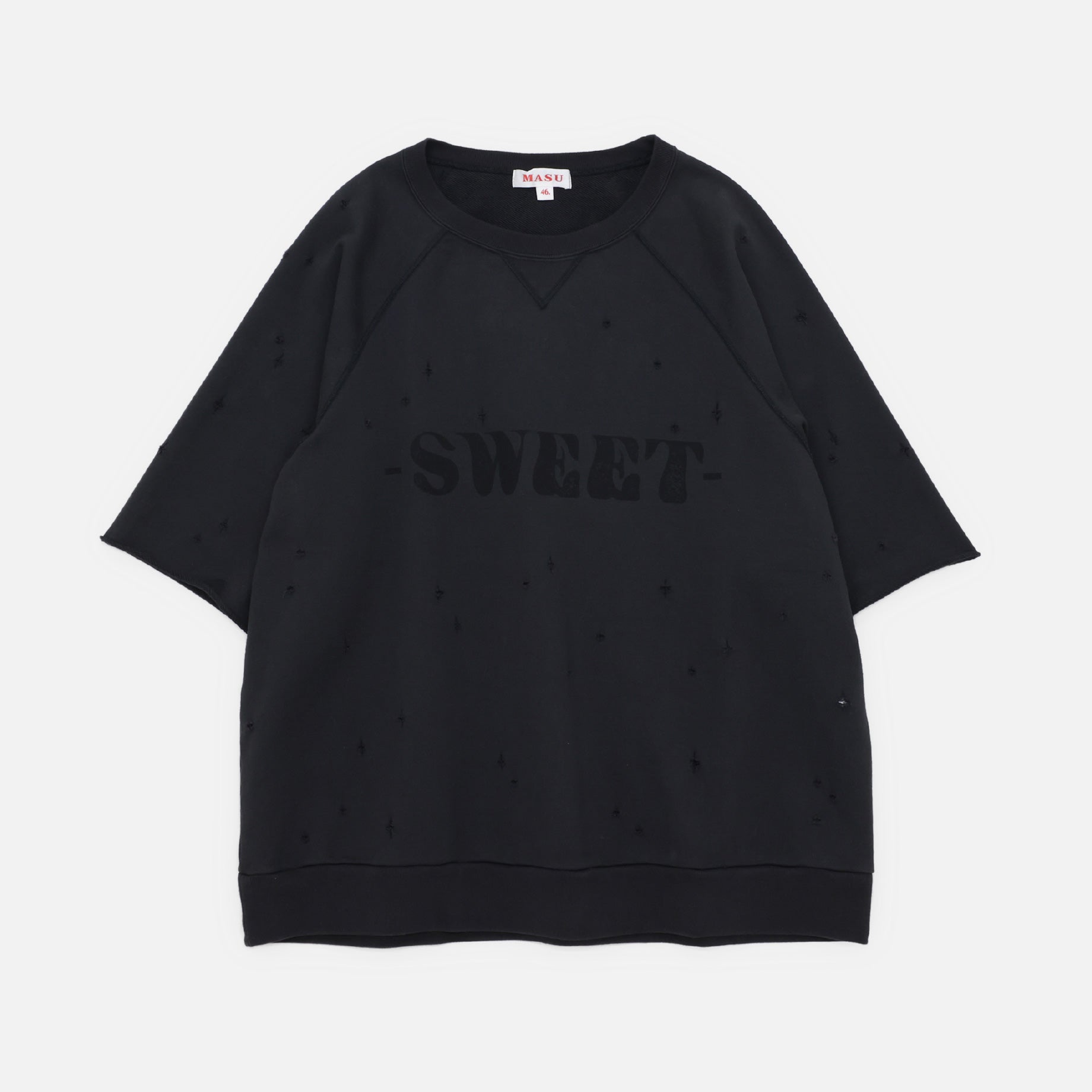 MESSAGE HALF SLEEVE SWEAT（BLACK）