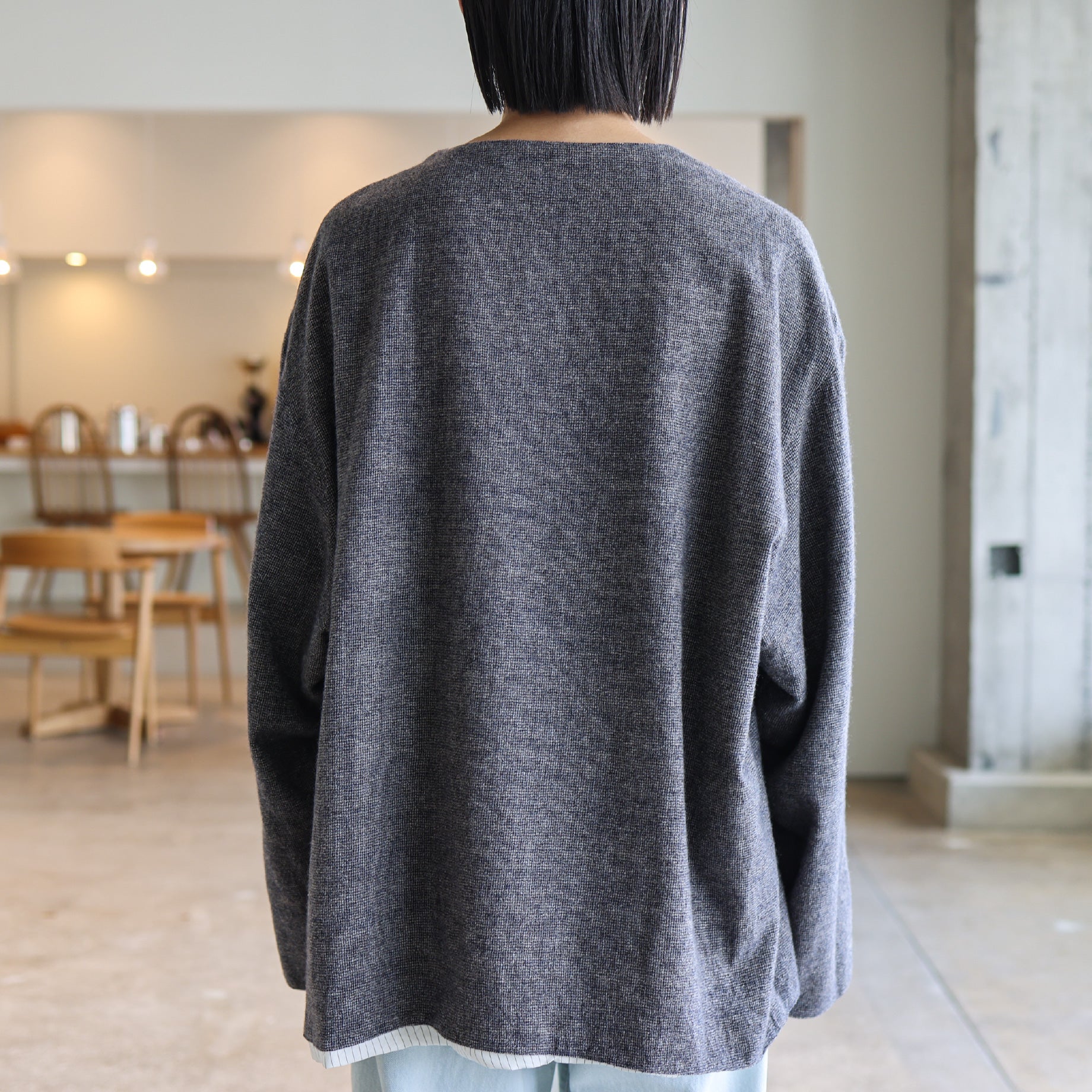 CREW NECK SHIRTS(CHARCOAL)