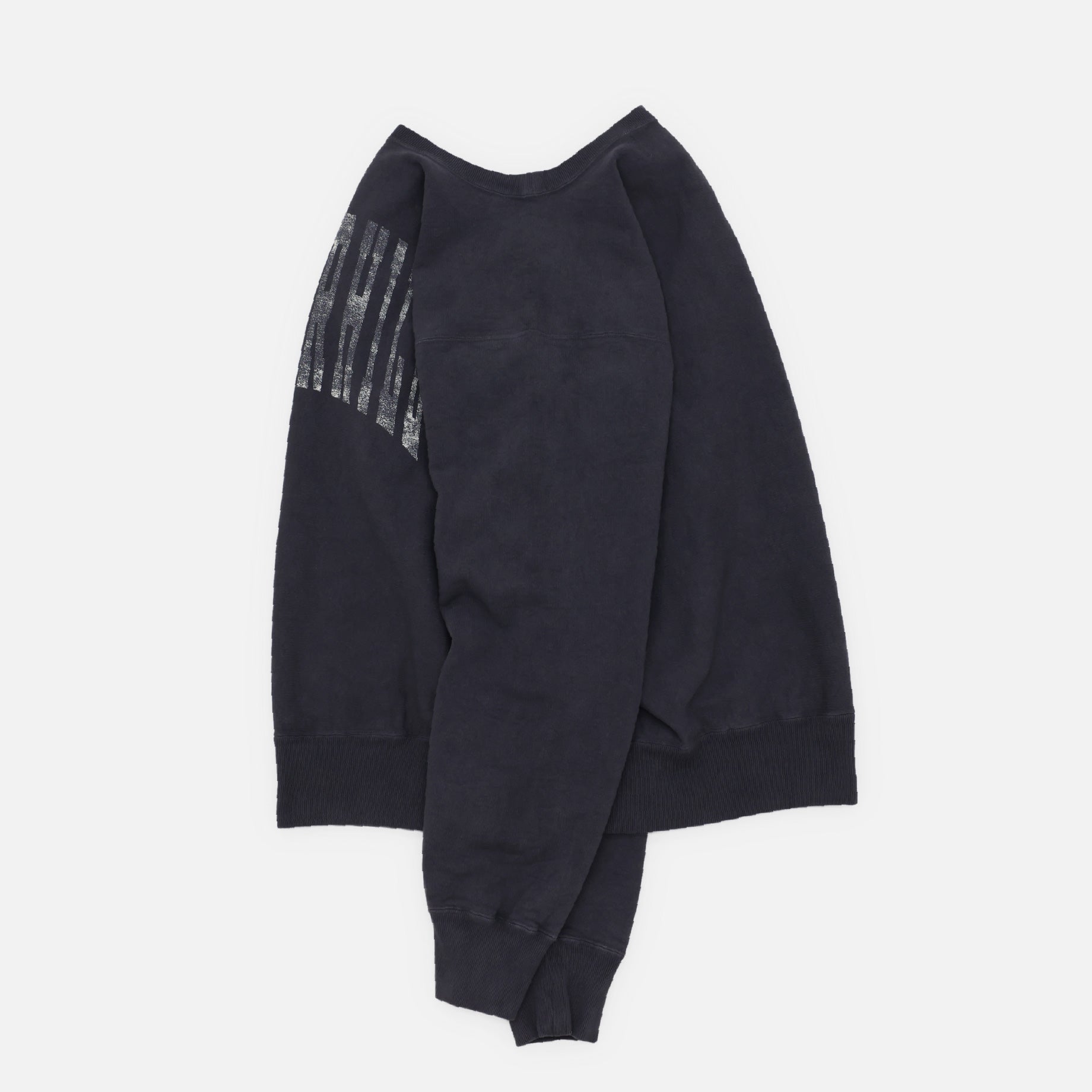 COLLEGE PRINT SWEAT SHIRT(AGED BLACK)