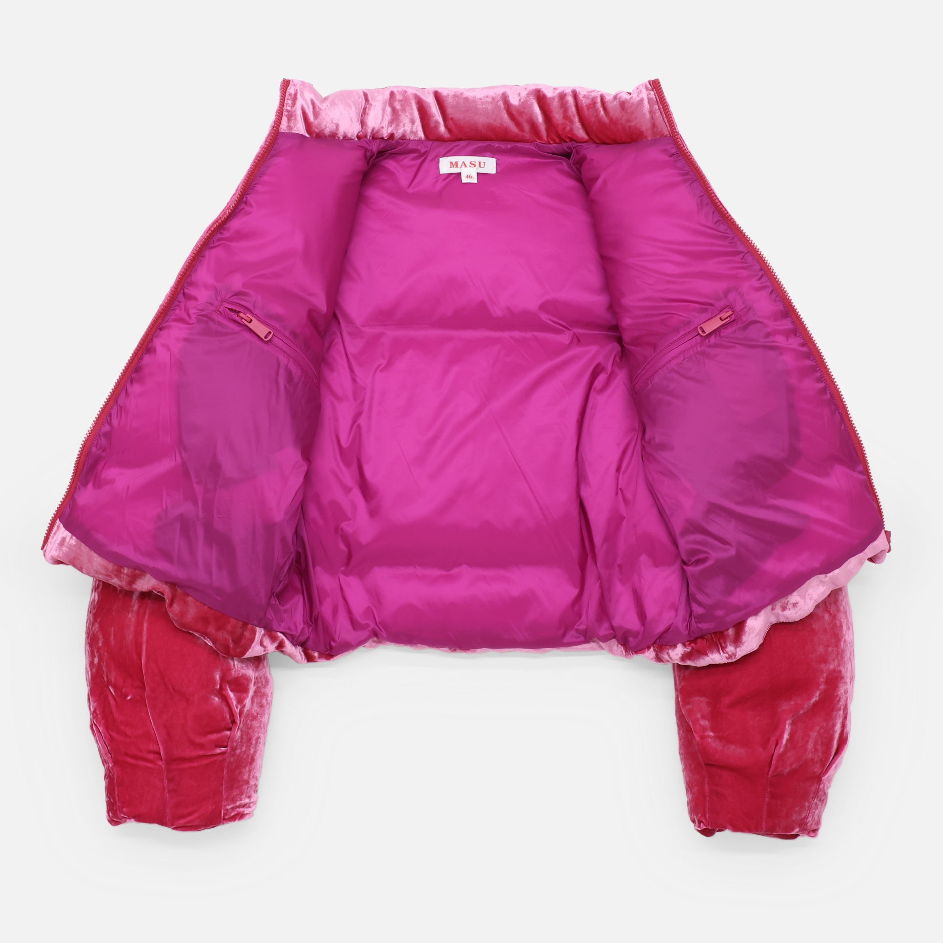 VELVET PUFFER JACKET(PINK)