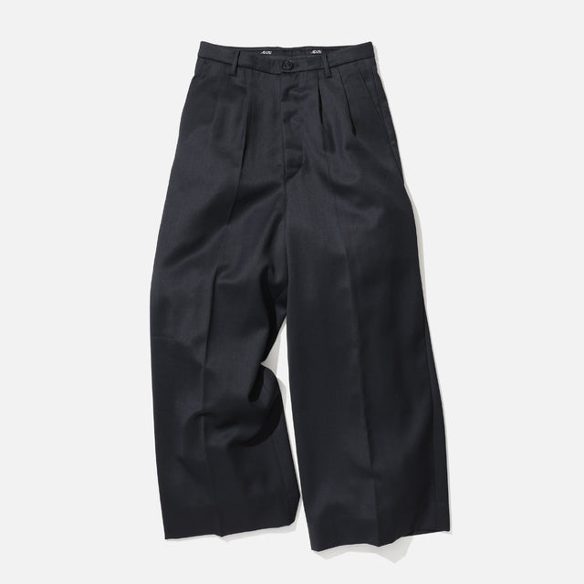TUCKED WIDE TROUSERS(BLACK)