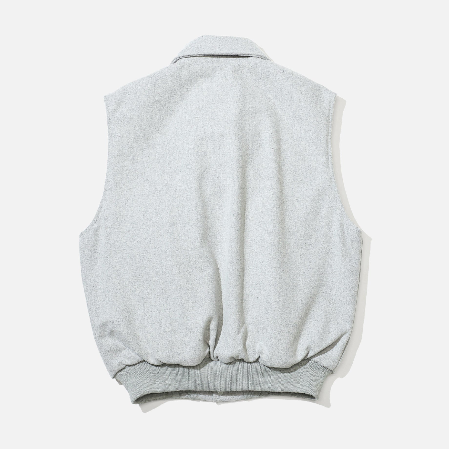 GAME SPORTS WEAR VARSITY VEST BYLON COLLAR(LT.GREY)