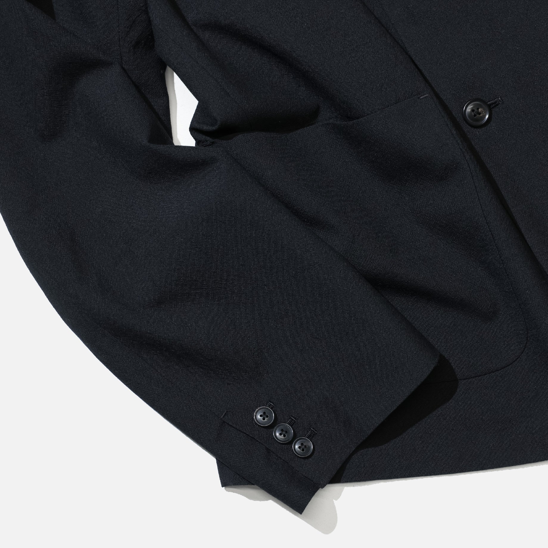 WOOL TROPICAL - DOUBLE BREASTED JACKET(BLACK)