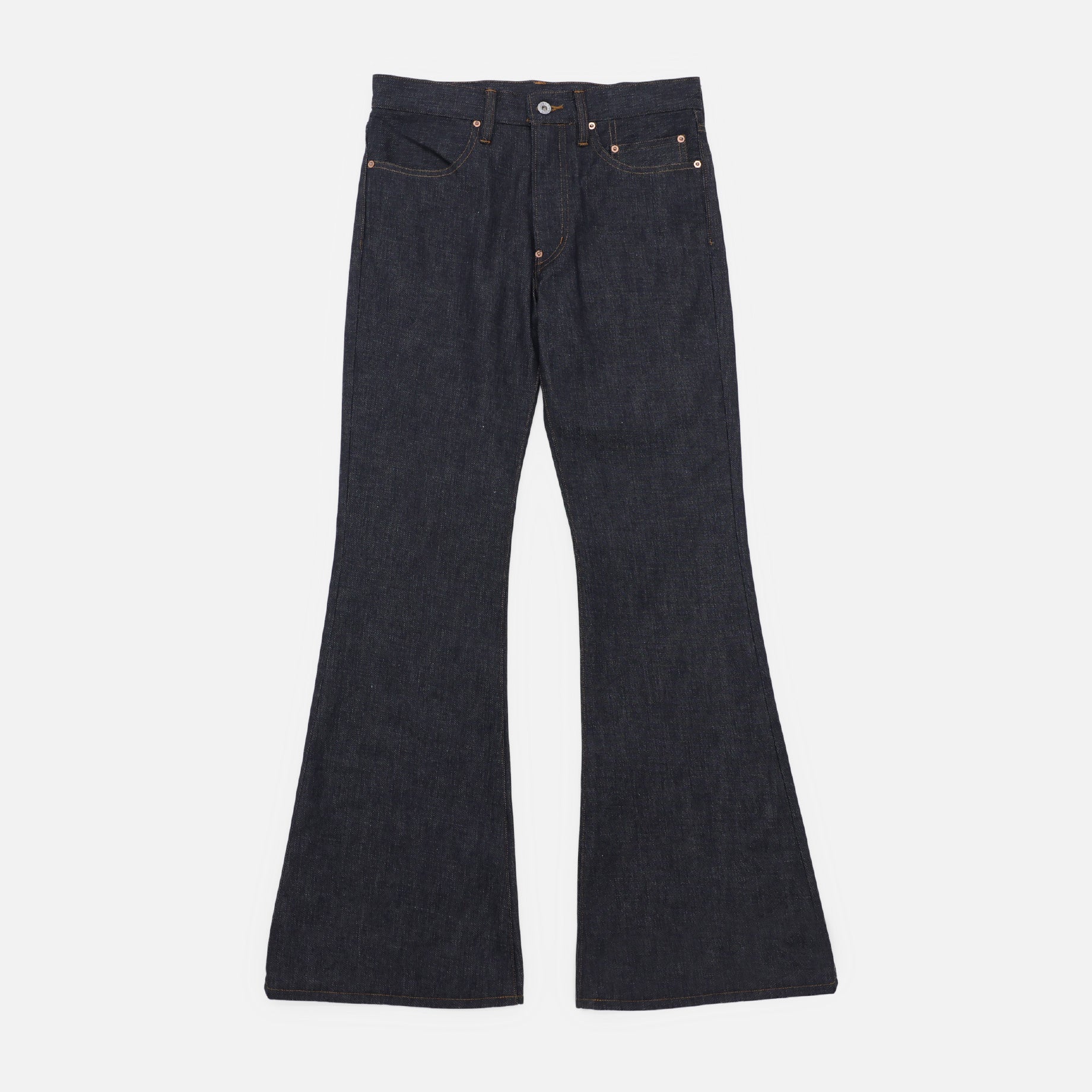 MODERN DENIM FLARED TROUSERS(INDIGO)