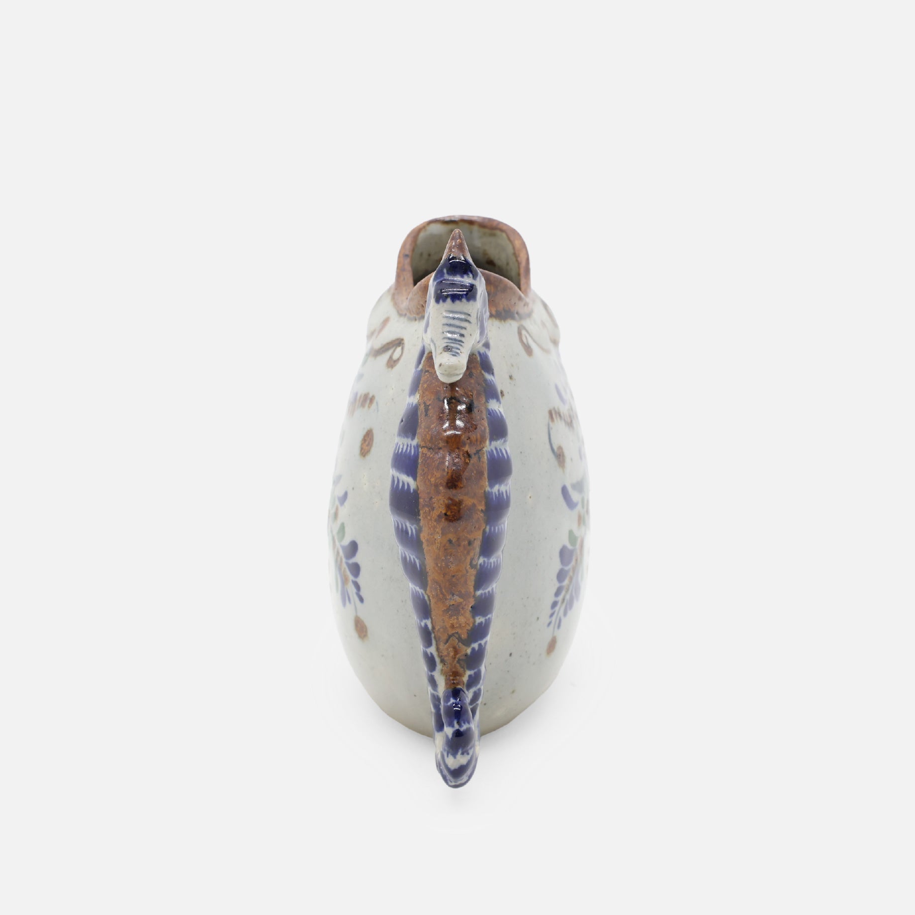VINTAGE FOLK ART POTTERY VASE(SEAHORSE)