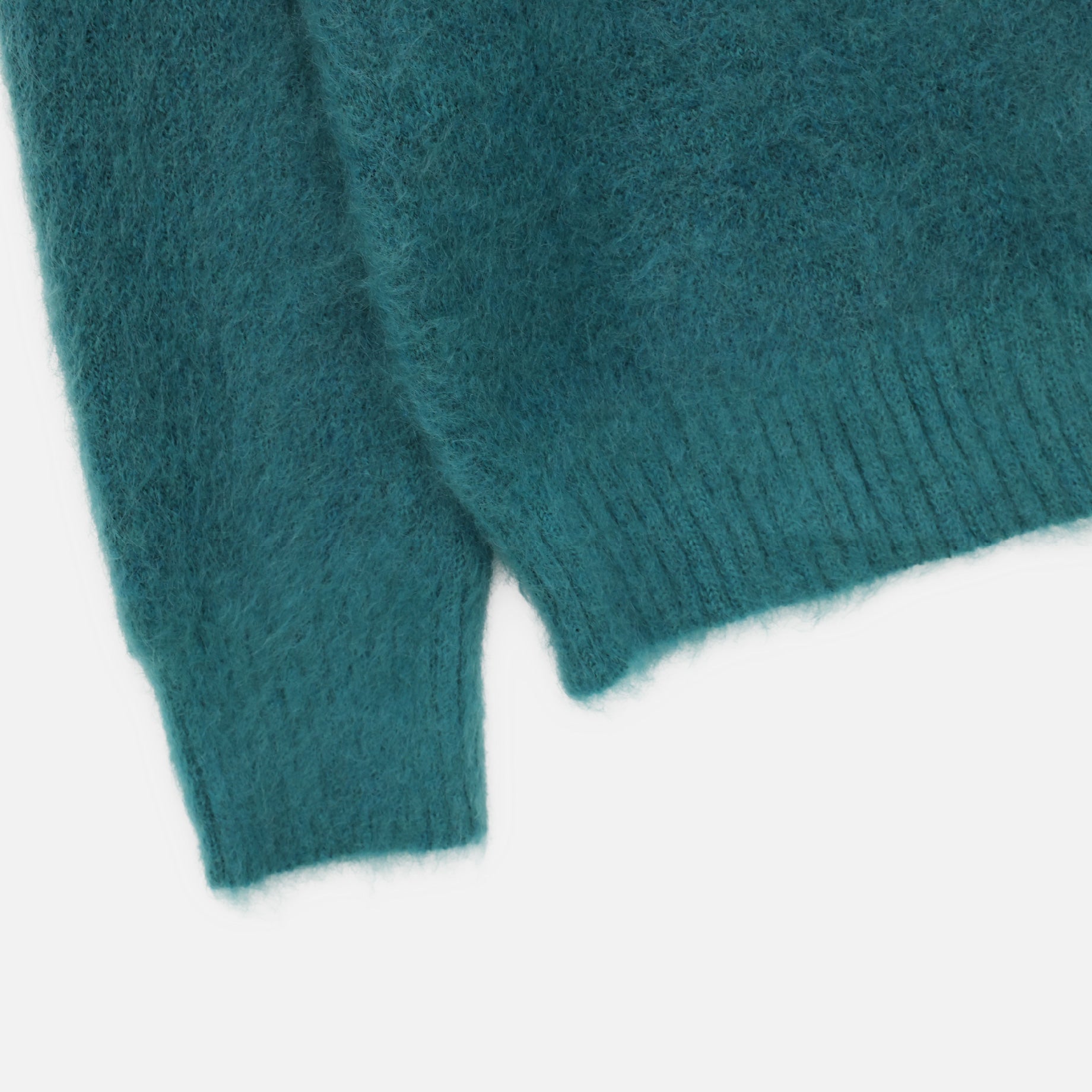 ZIPPED MOHAIR CARDIGAN - SOLID(EMERALD)