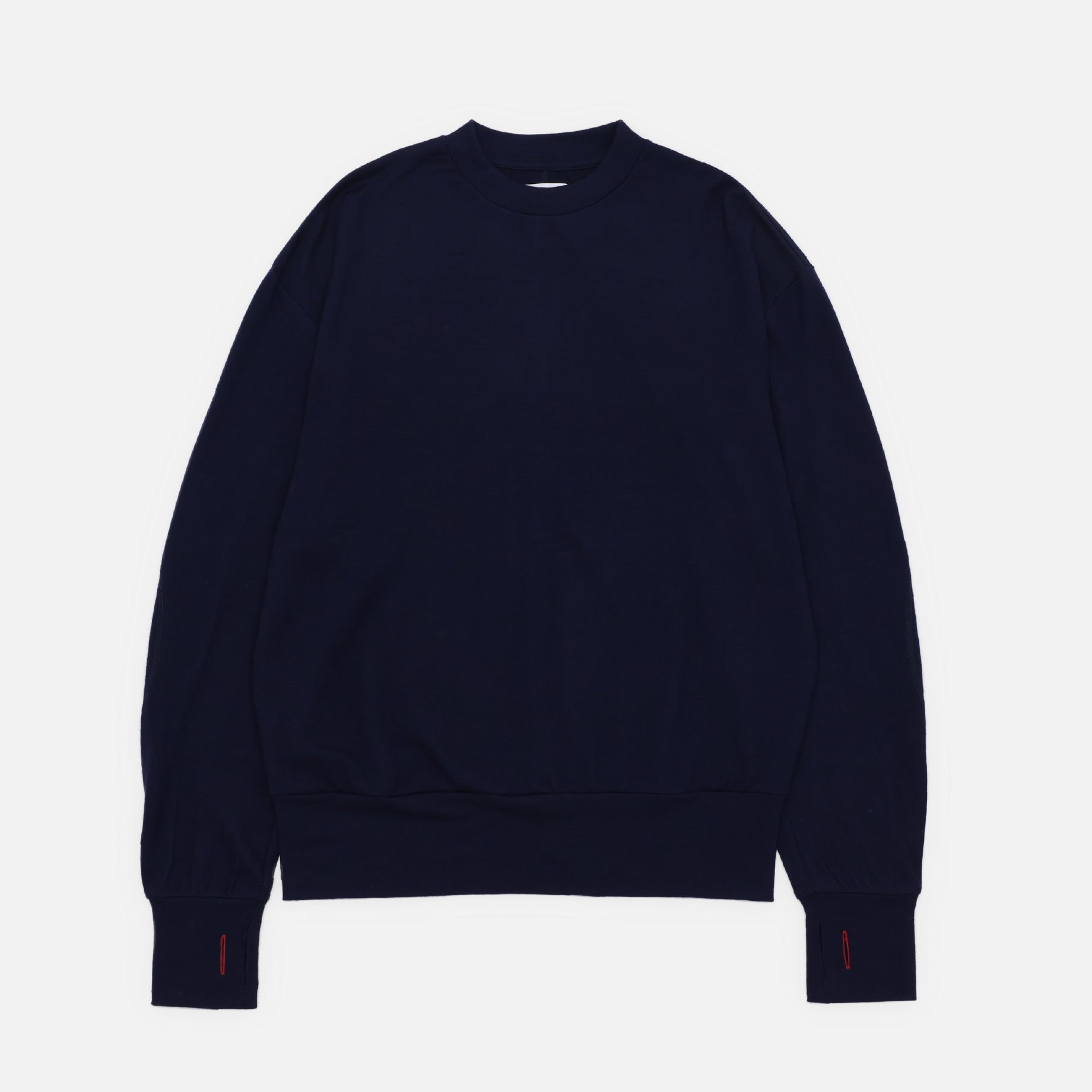 FINE WOOL LONG T(NAVY)