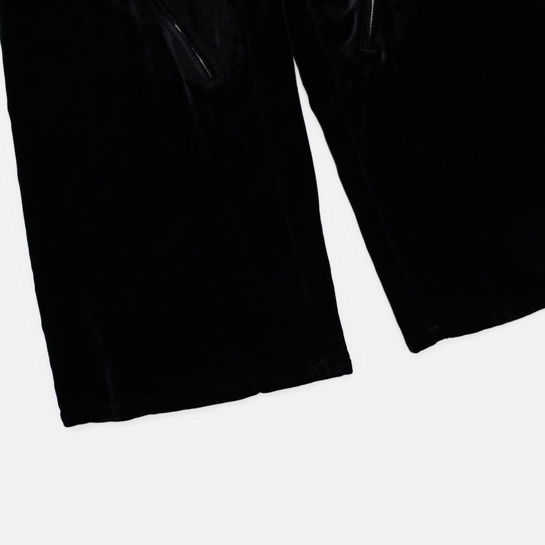 VELVET ZIPPER EASY PANTS(BLACK)