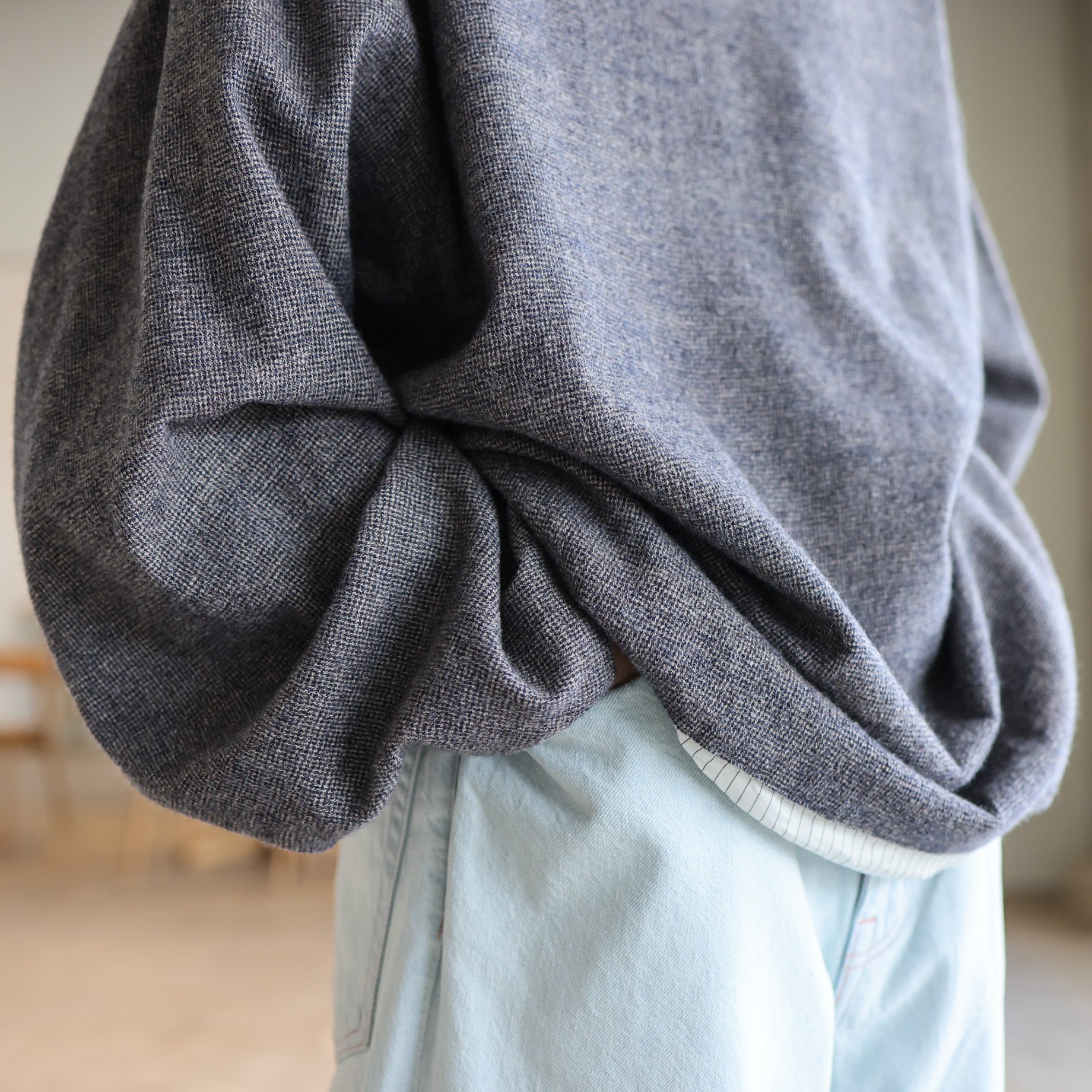 CREW NECK SHIRTS(CHARCOAL)