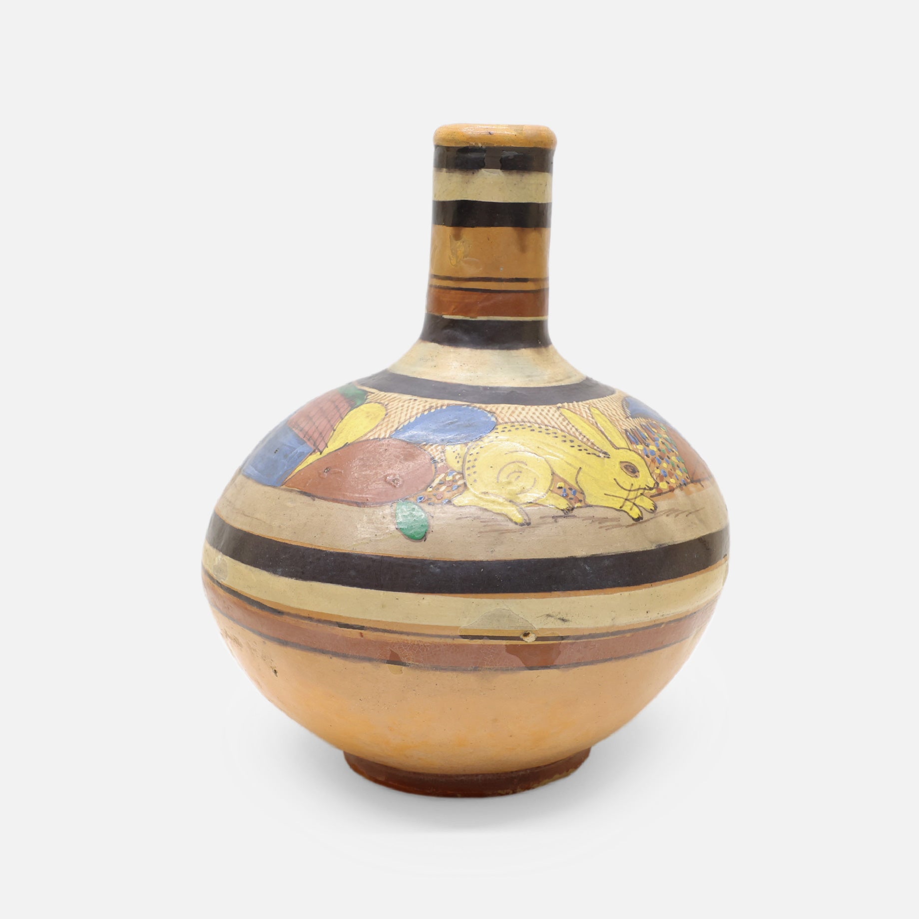 VINTAGE FOLK ART POTTERY VASE