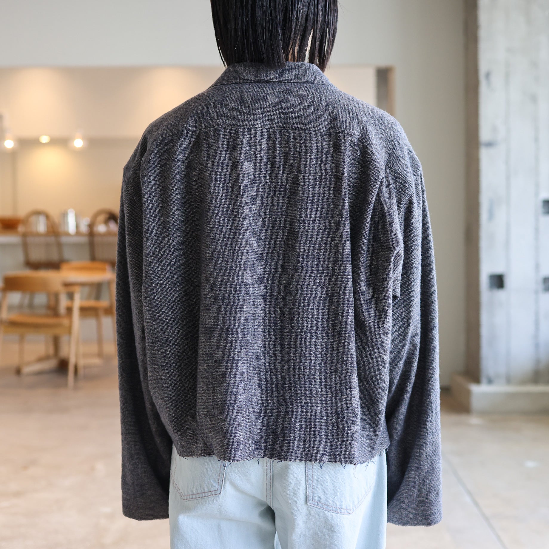 OPEN COLLAR SHIRTS(CHARCOAL)