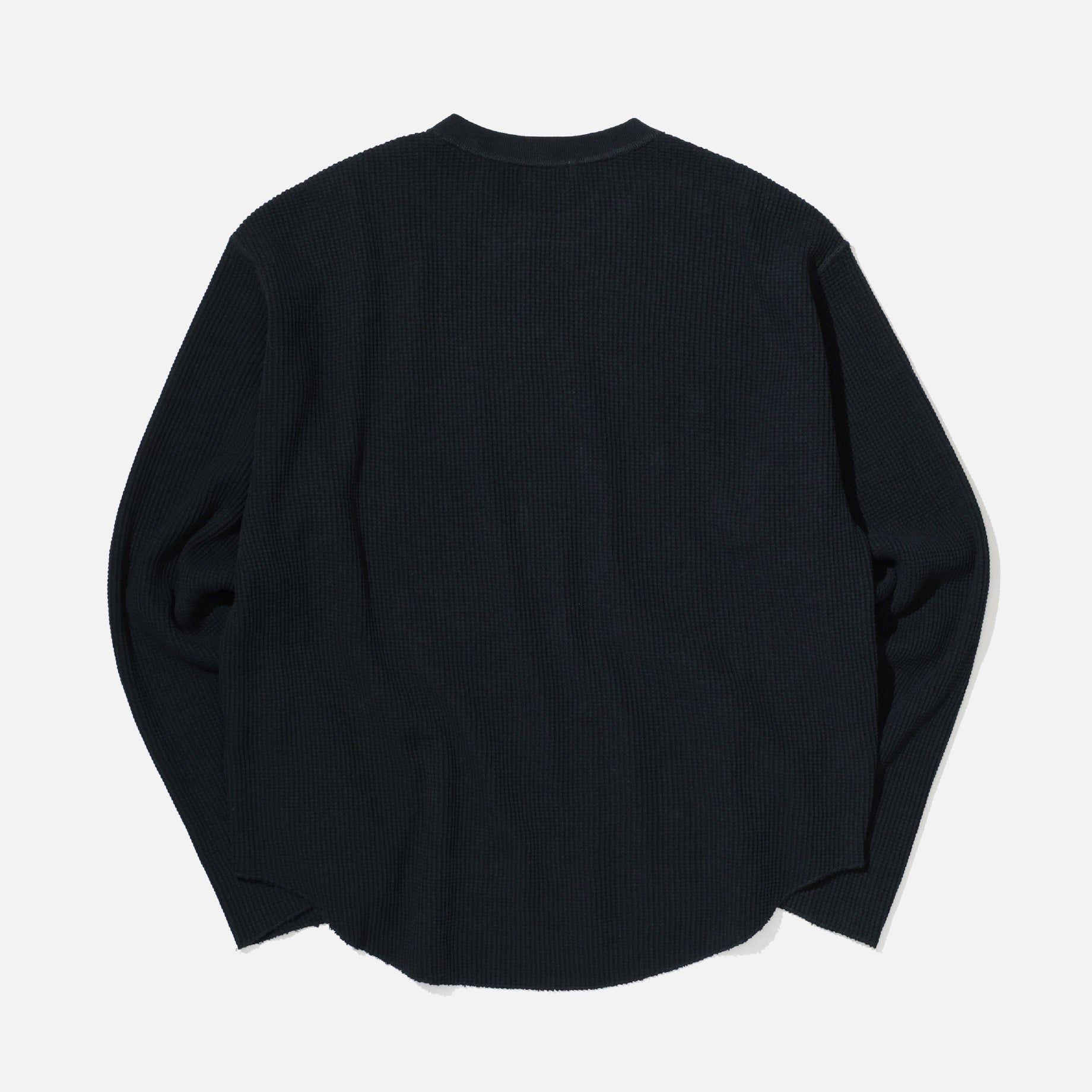 LONG-SLEEVE WAFFLE T-SHIRT(BLACK)
