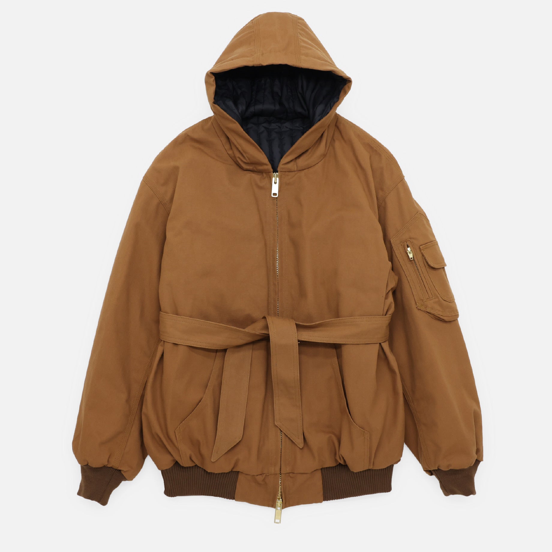 PUFF WORK HOODIE "BIGNESS"(BROWN)