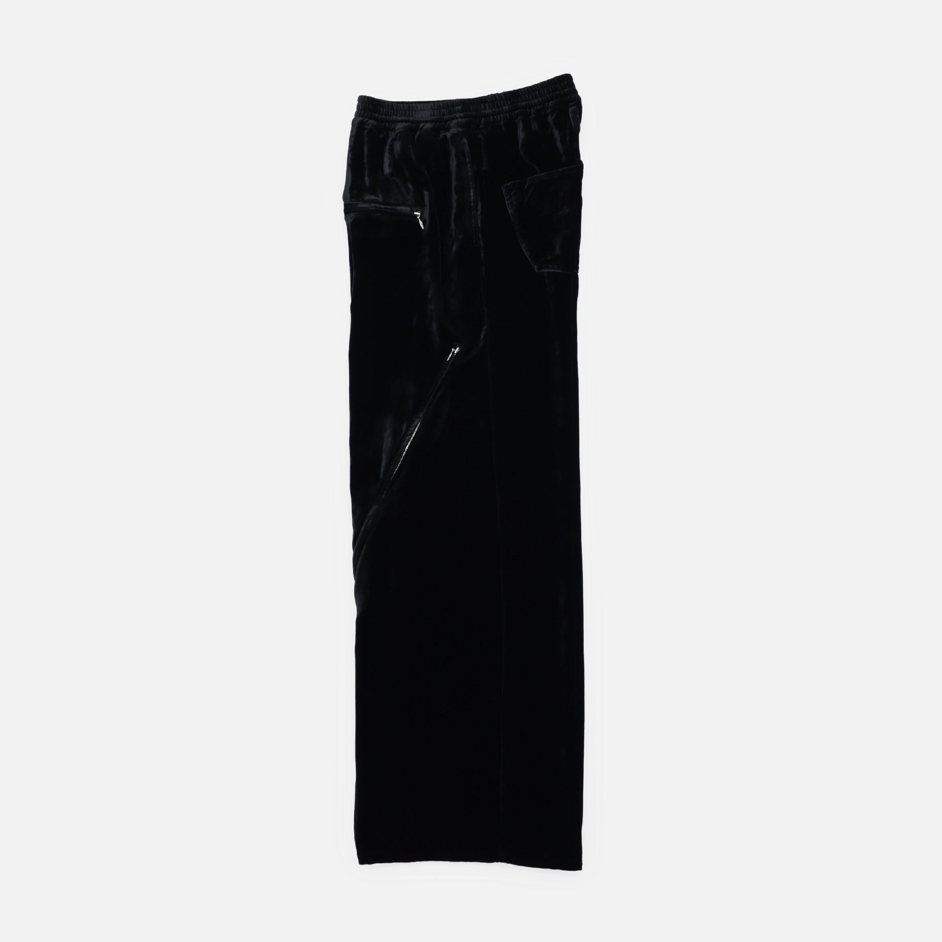 VELVET ZIPPER EASY PANTS(BLACK)